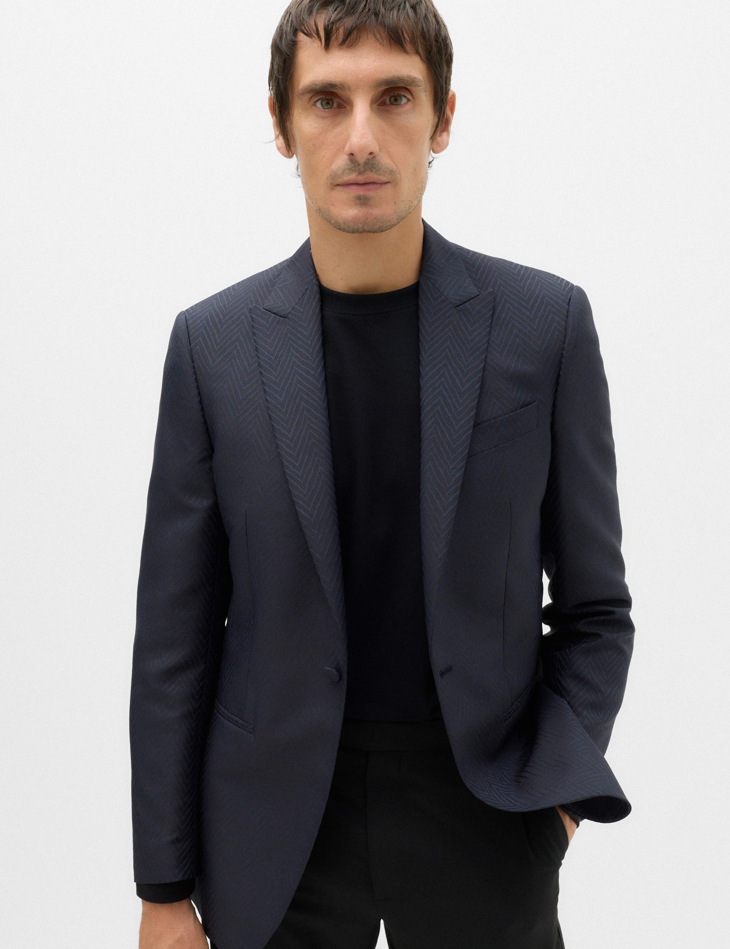 Zig Zag Jacquard Pattern Evening Blazer 1 of 7