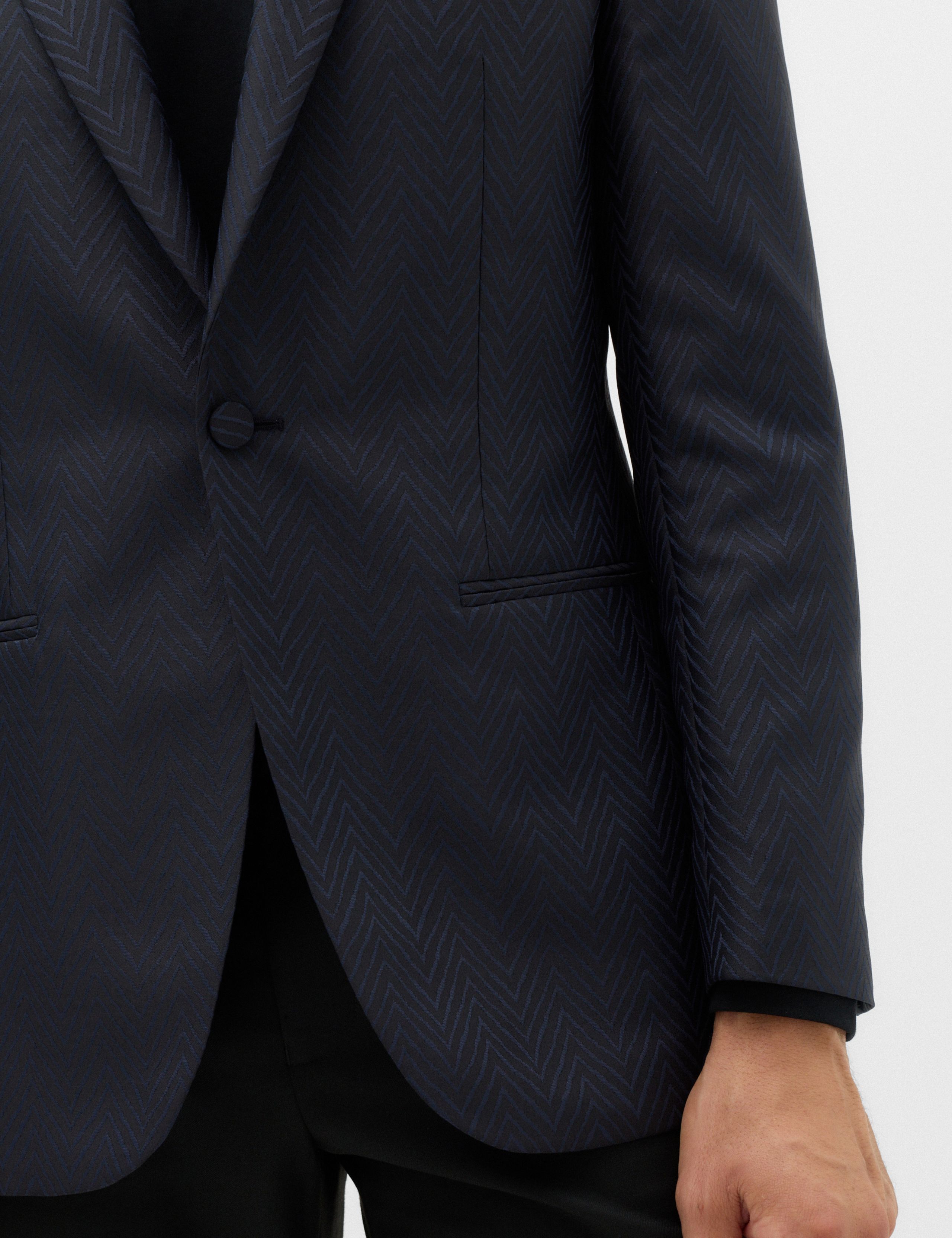 Zig Zag Jacquard Pattern Evening Blazer 4 of 7