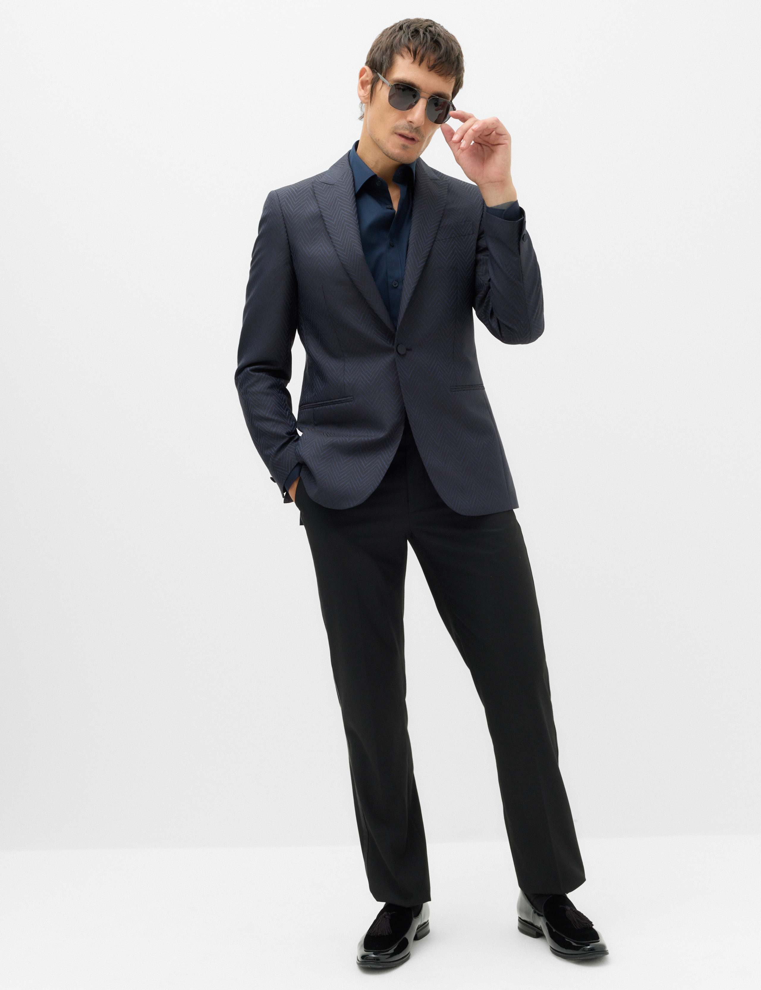 Zig Zag Jacquard Pattern Evening Blazer 7 of 7