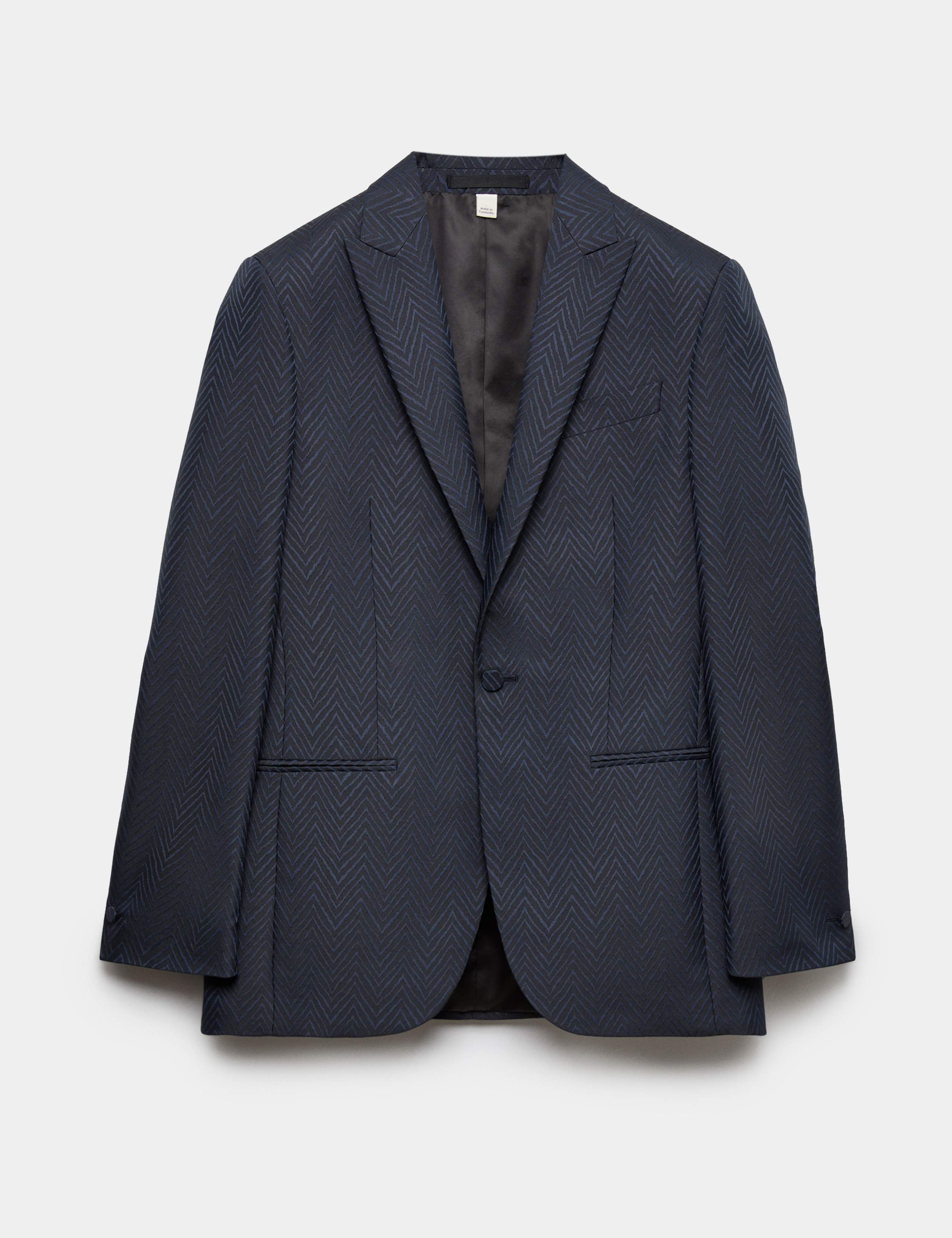 Zig Zag Jacquard Pattern Evening Blazer 2 of 7