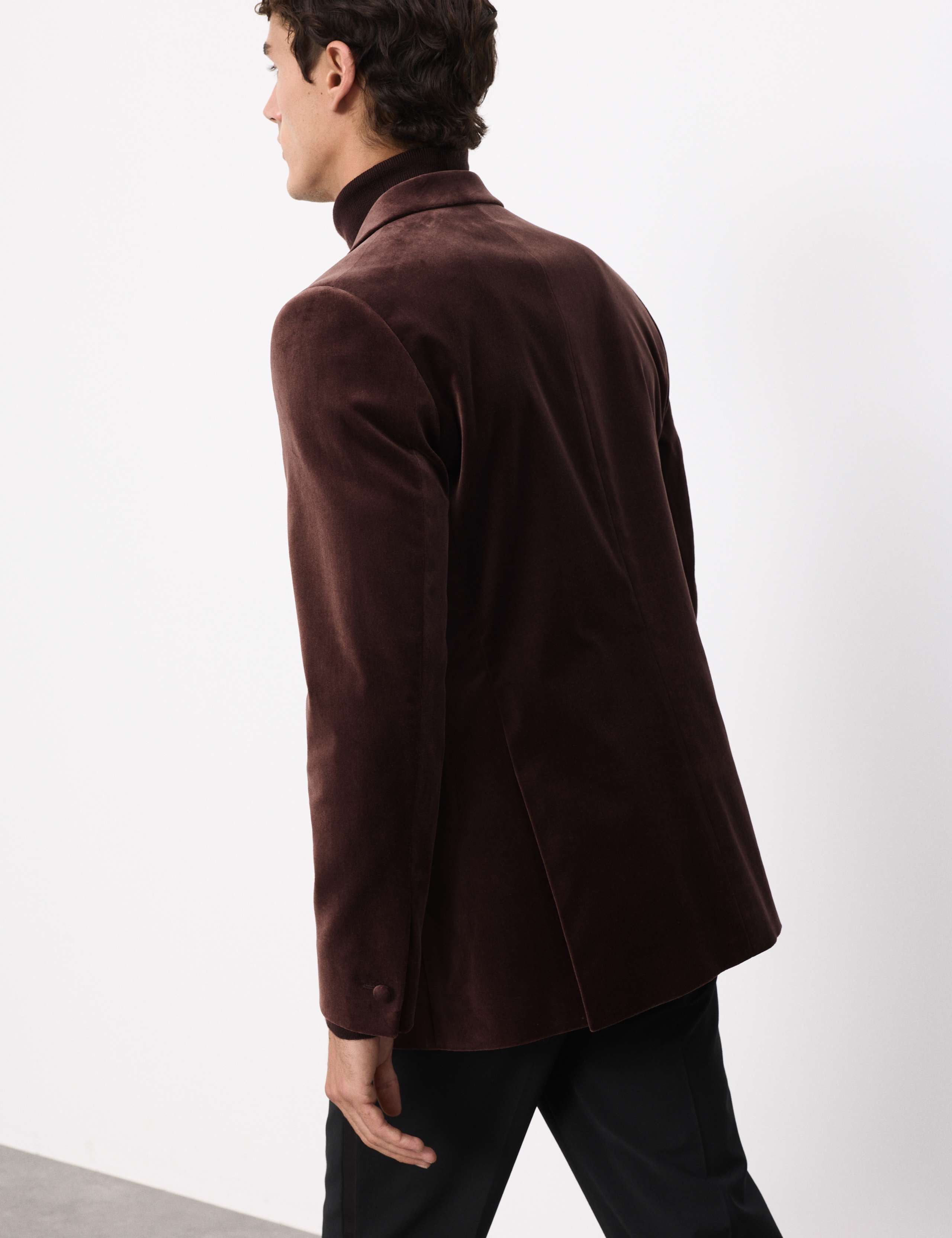 Tailored Fit Cotton Rich Velvet Blazer 7 of 7