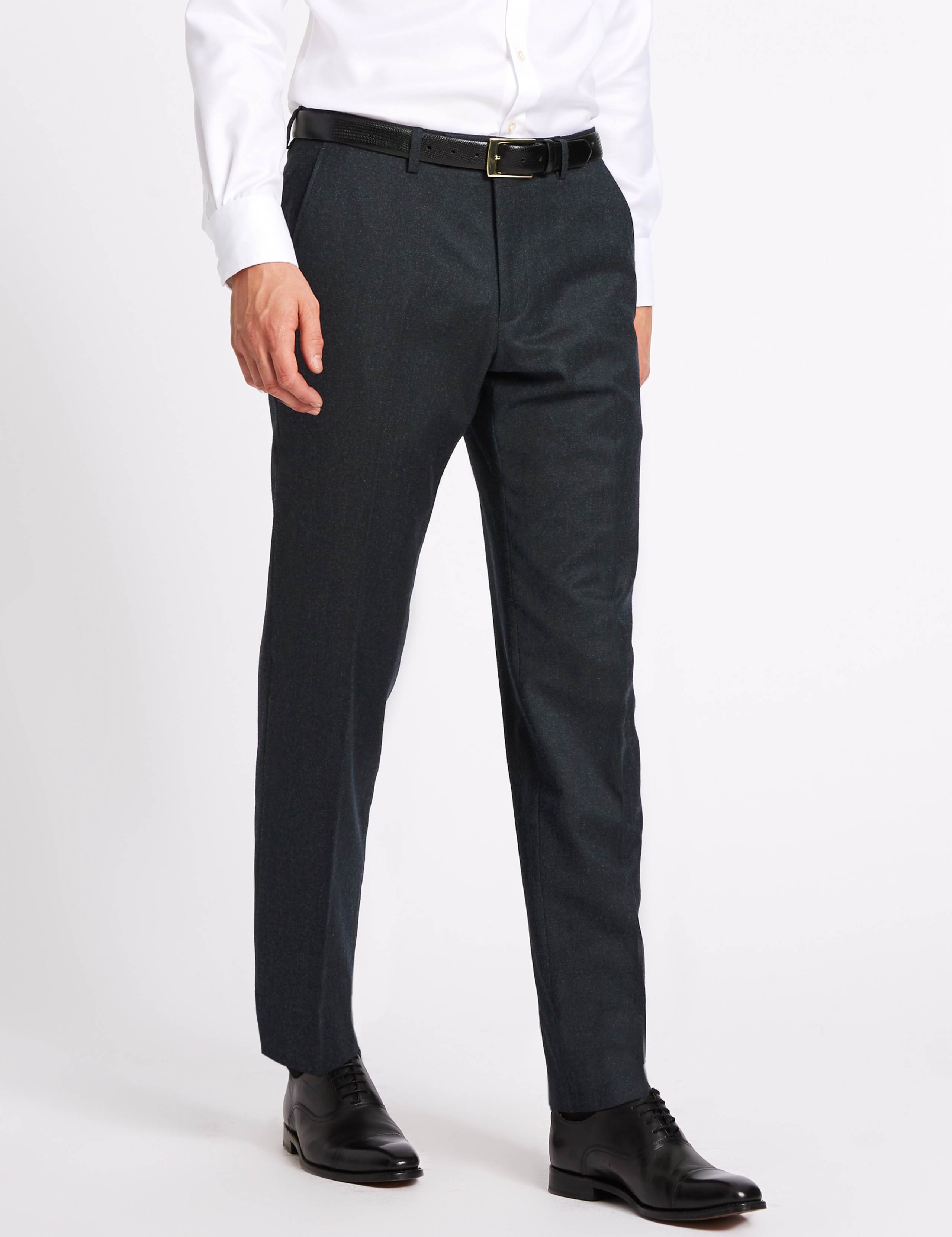 Tailored Fit Wool Blend Trousers 1 of 5