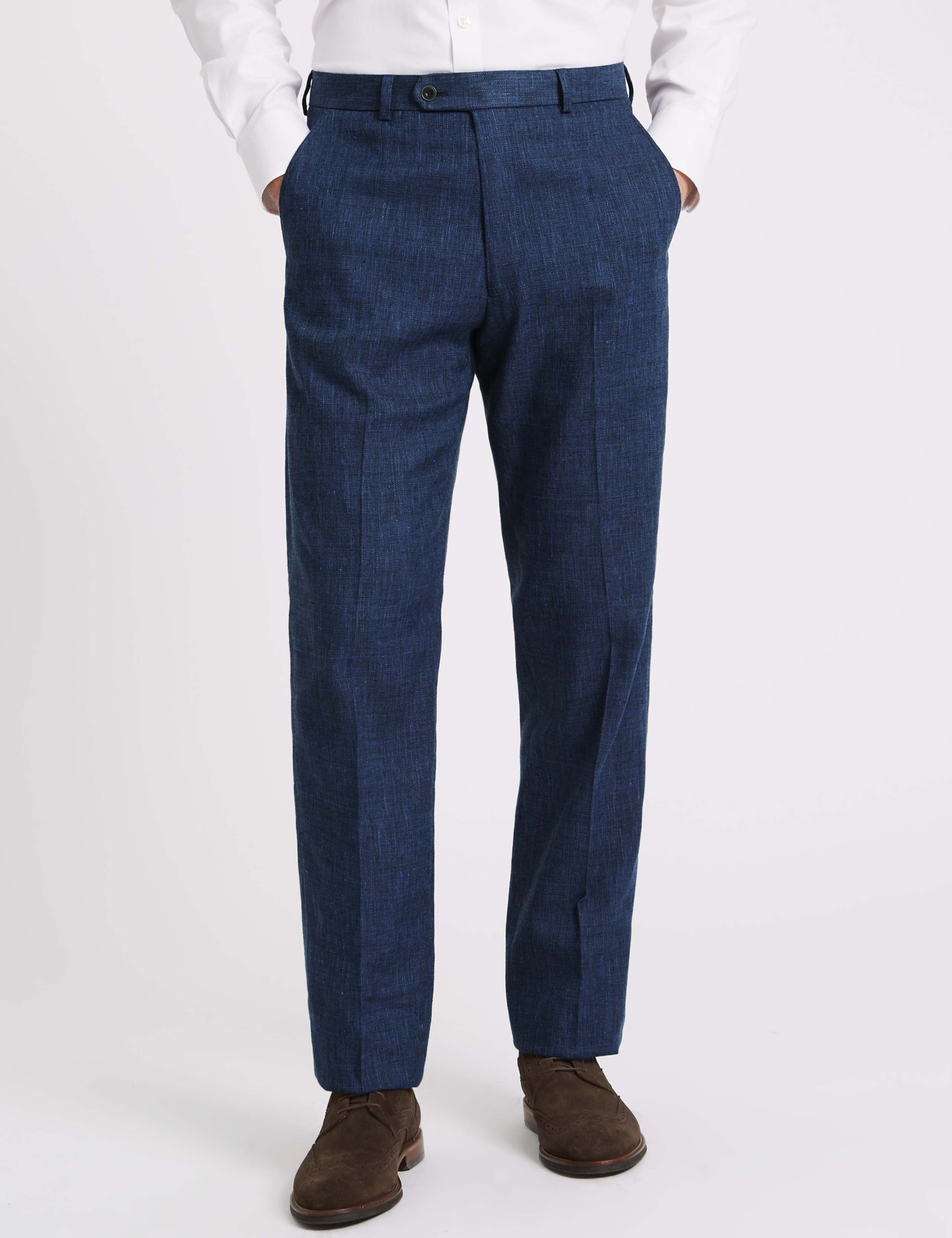 Linen Miracle Regular Fit Textured Suit Trousers 1 of 1