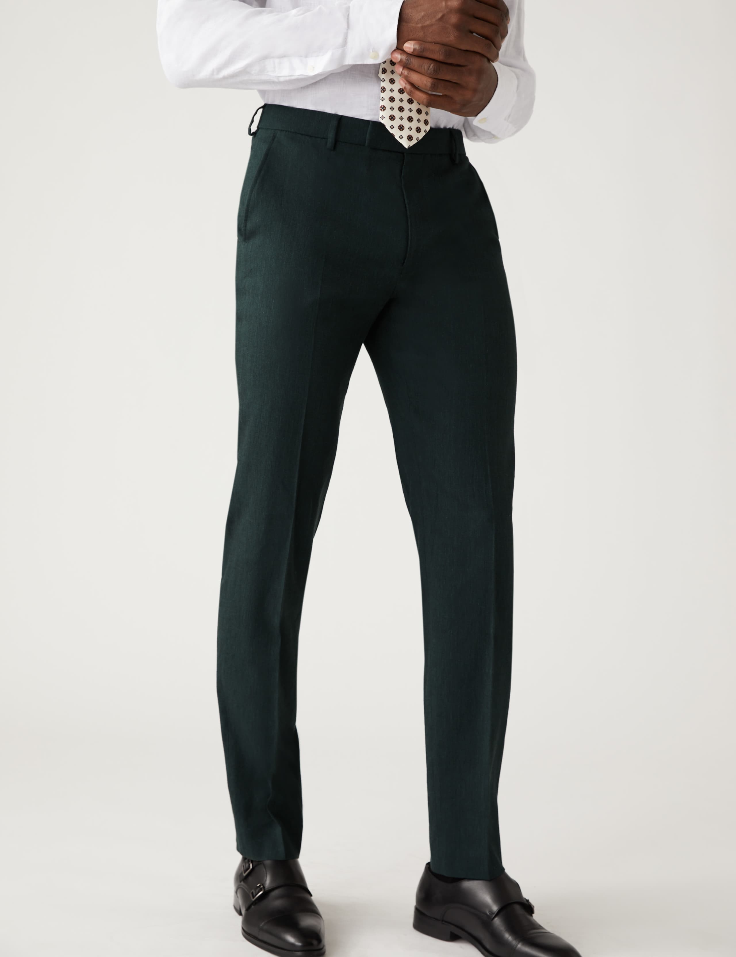 Tailored Fit Italian Performance Linen Suit Trousers 3 of 7