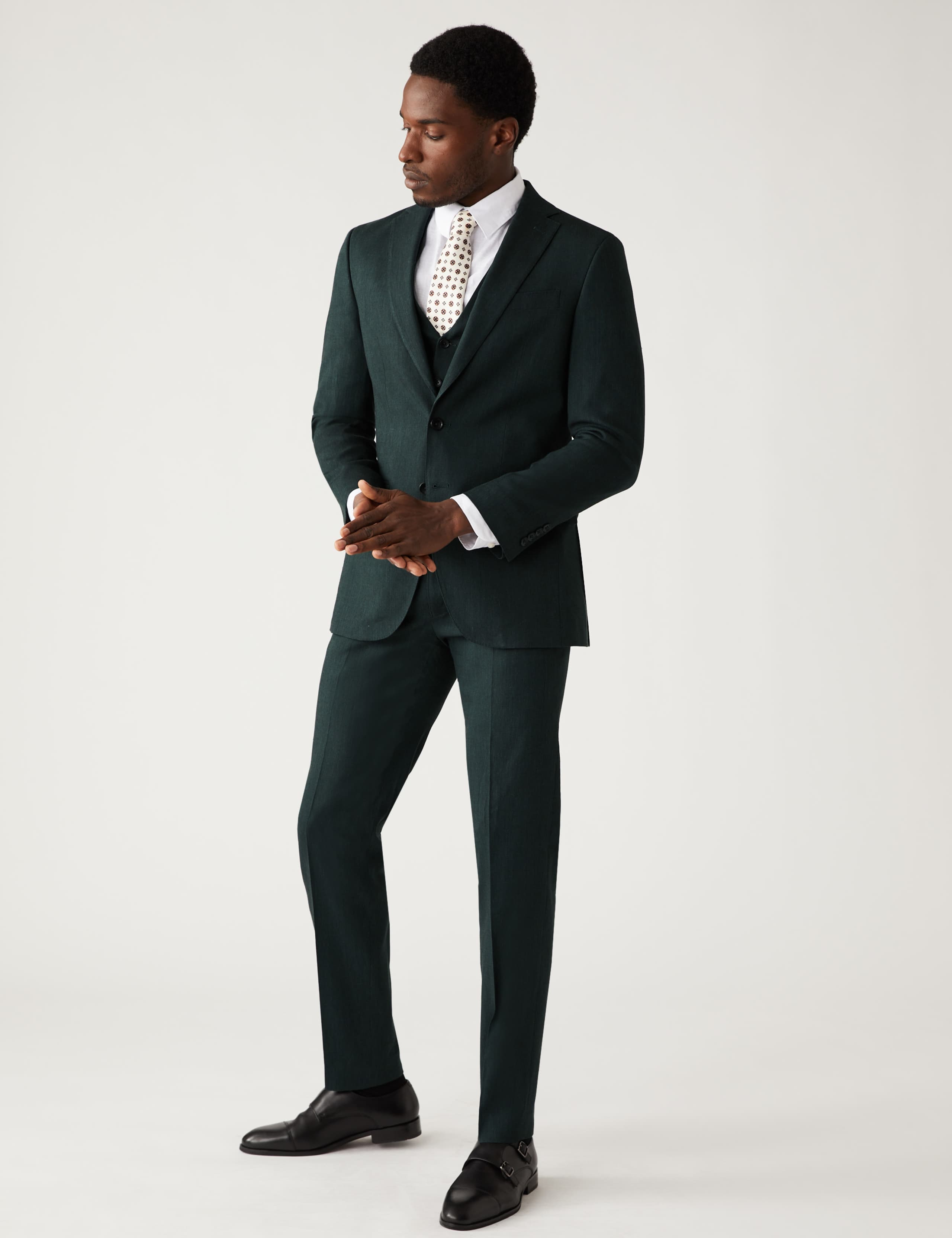Tailored Fit Italian Performance Linen Suit Trousers 6 of 7