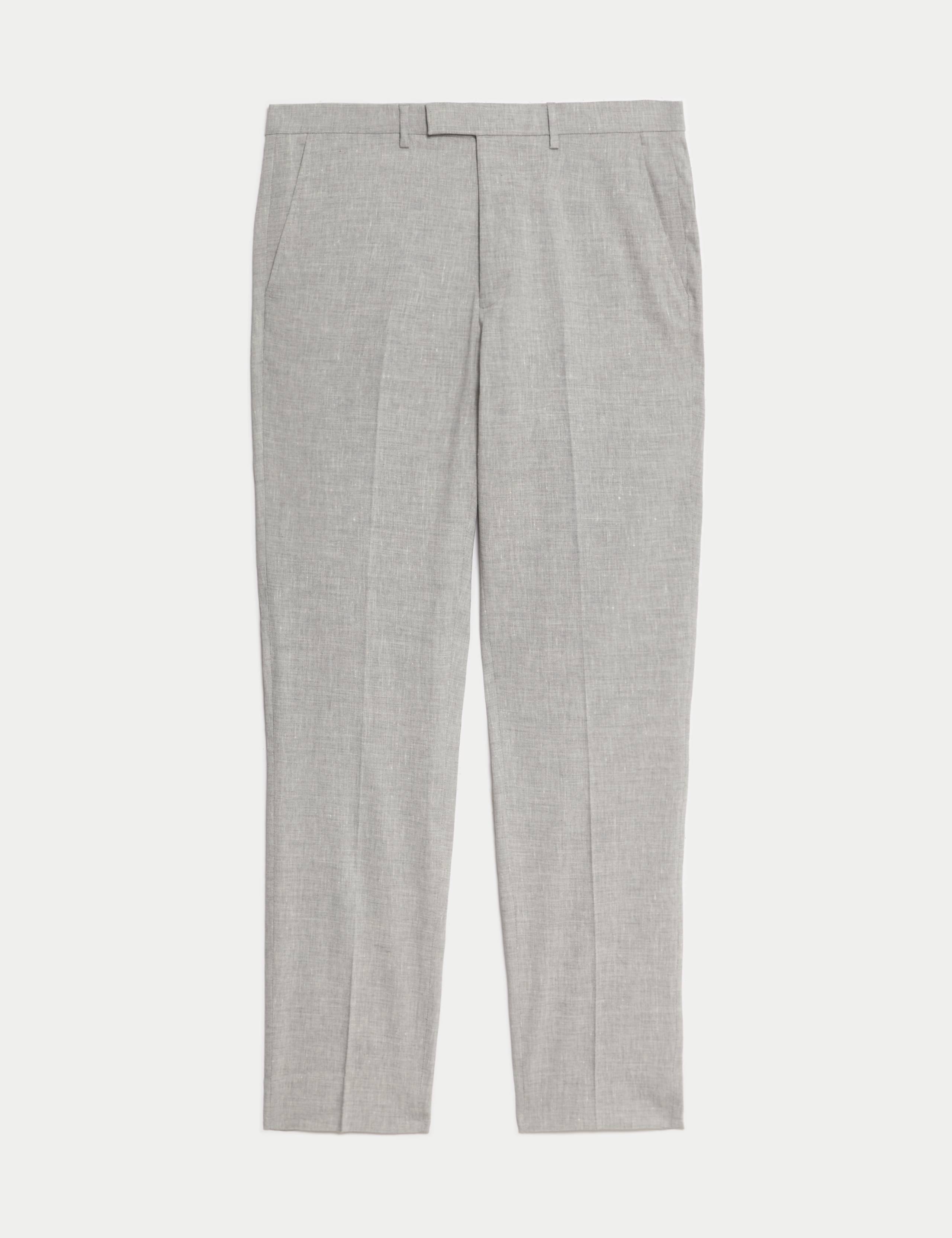 Tailored Fit Italian Performance Linen Suit Trousers 2 of 7