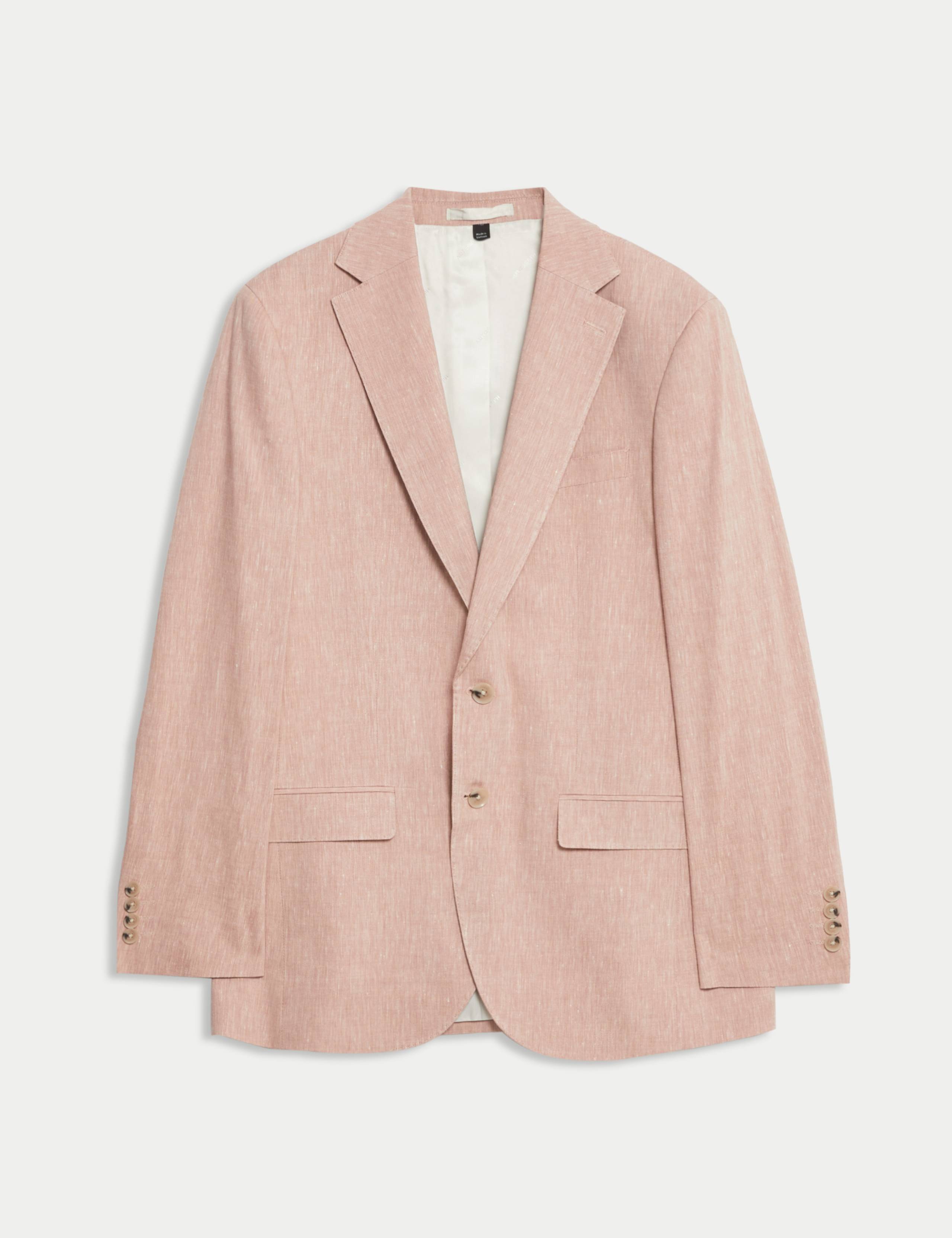 Tailored Fit Italian Performance Linen Blend Suit Jacket 2 of 8