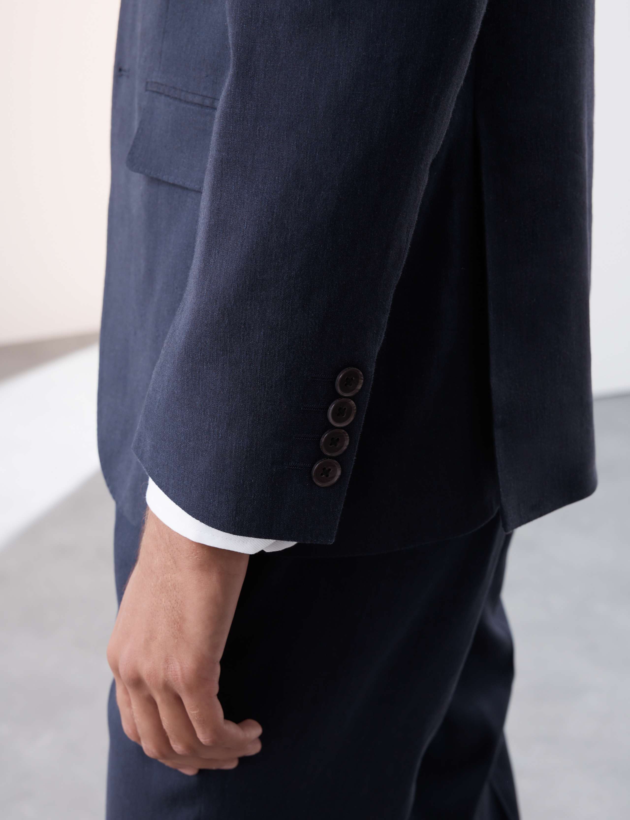 Tailored Fit Italian Performance Linen Blend Suit Jacket 4 of 7