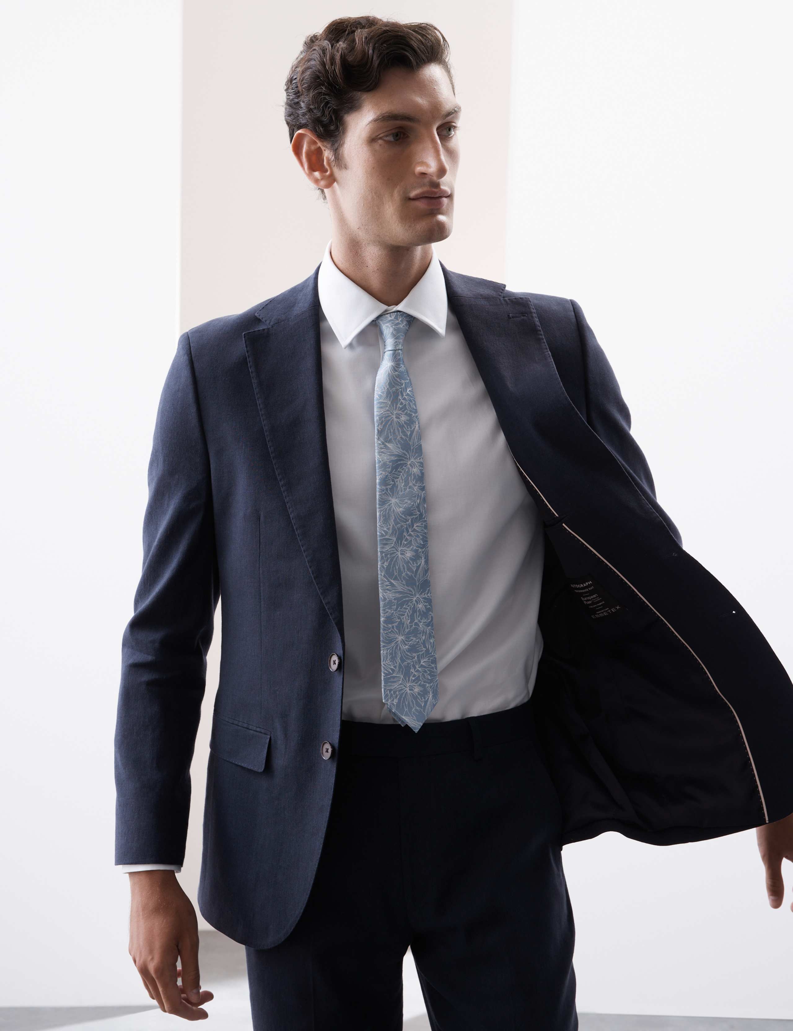 Tailored Fit Italian Performance Linen Blend Suit Jacket 5 of 7
