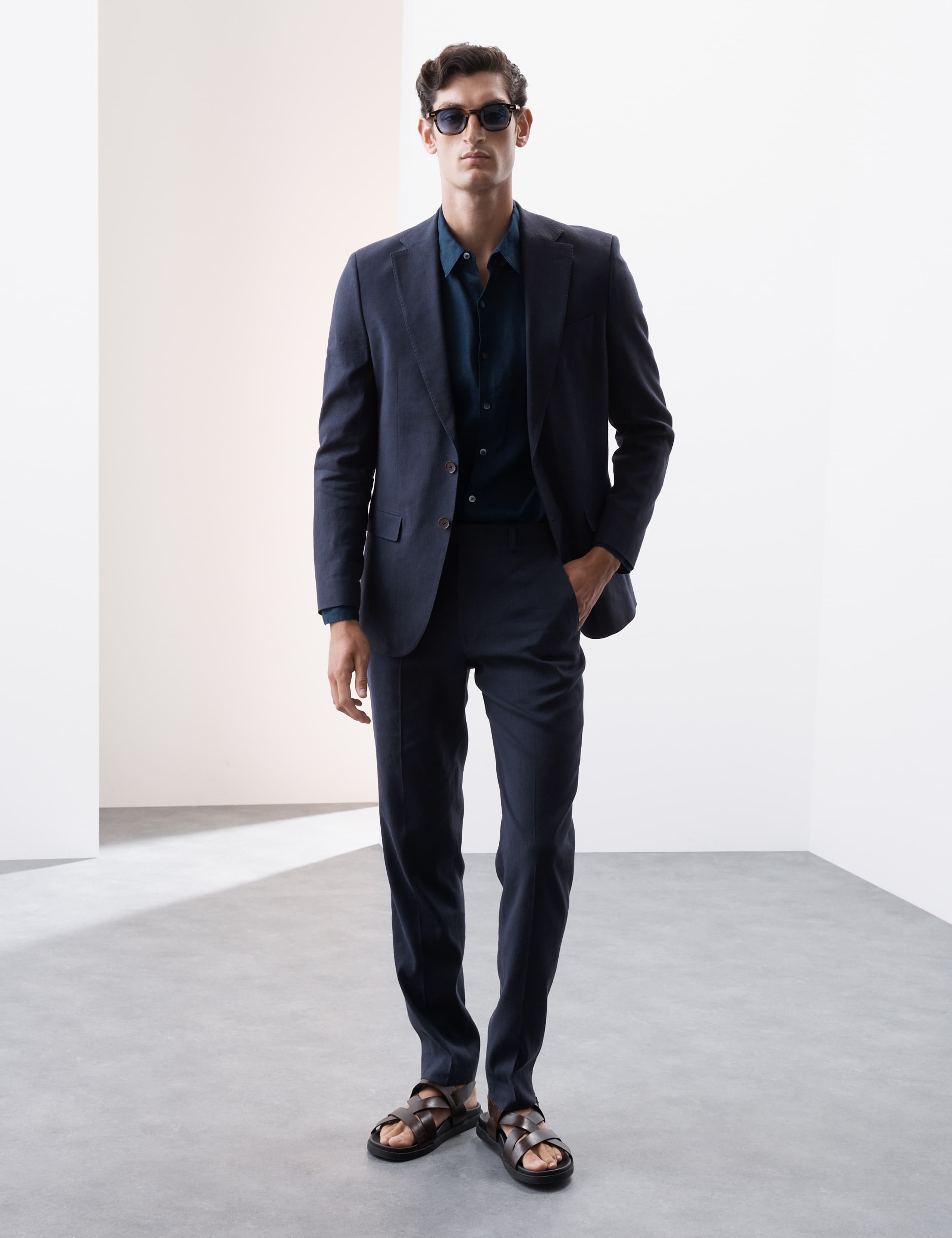 Tailored Fit Italian Performance Linen Blend Suit Jacket 6 of 7