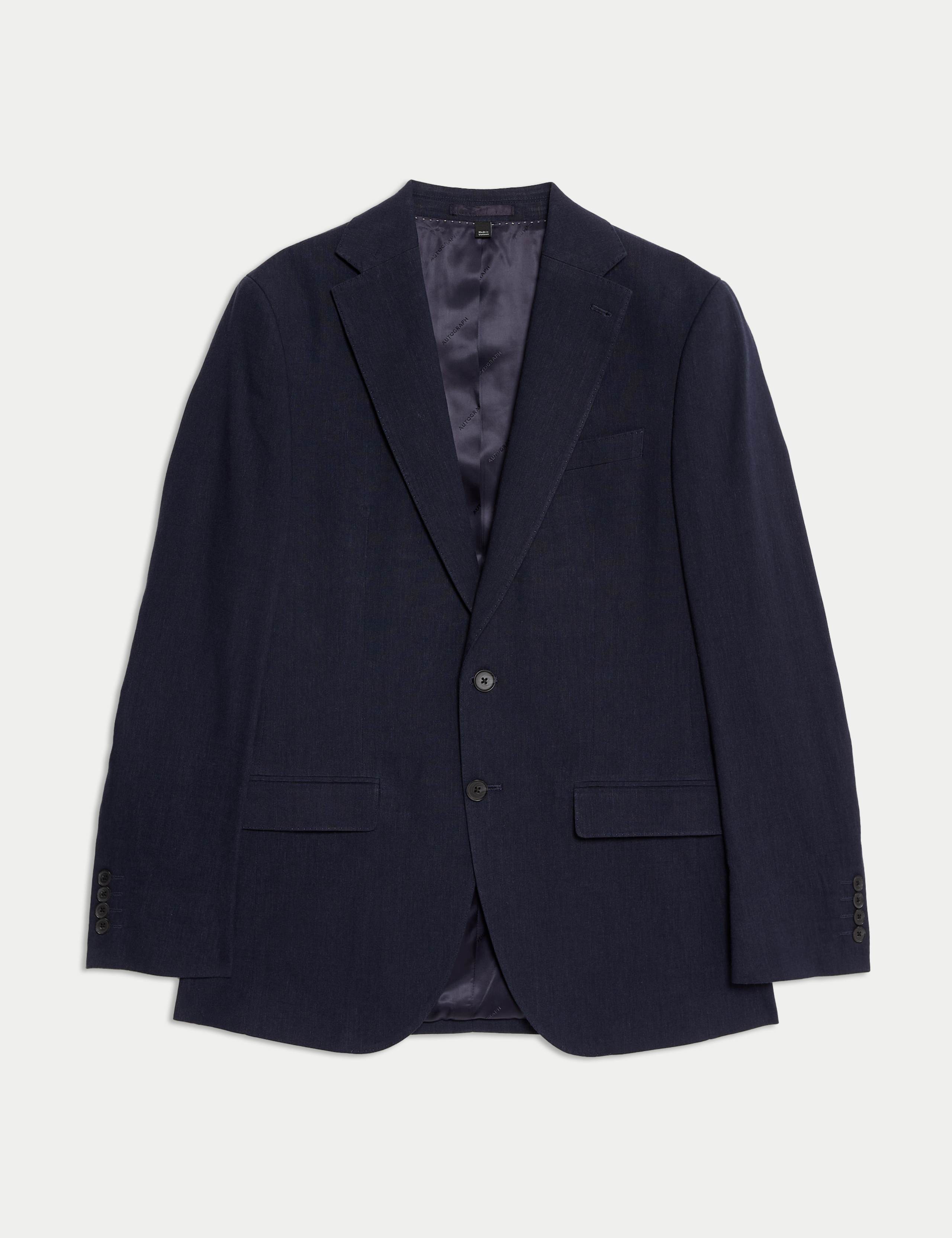 Tailored Fit Italian Performance Linen Blend Suit Jacket 2 of 7