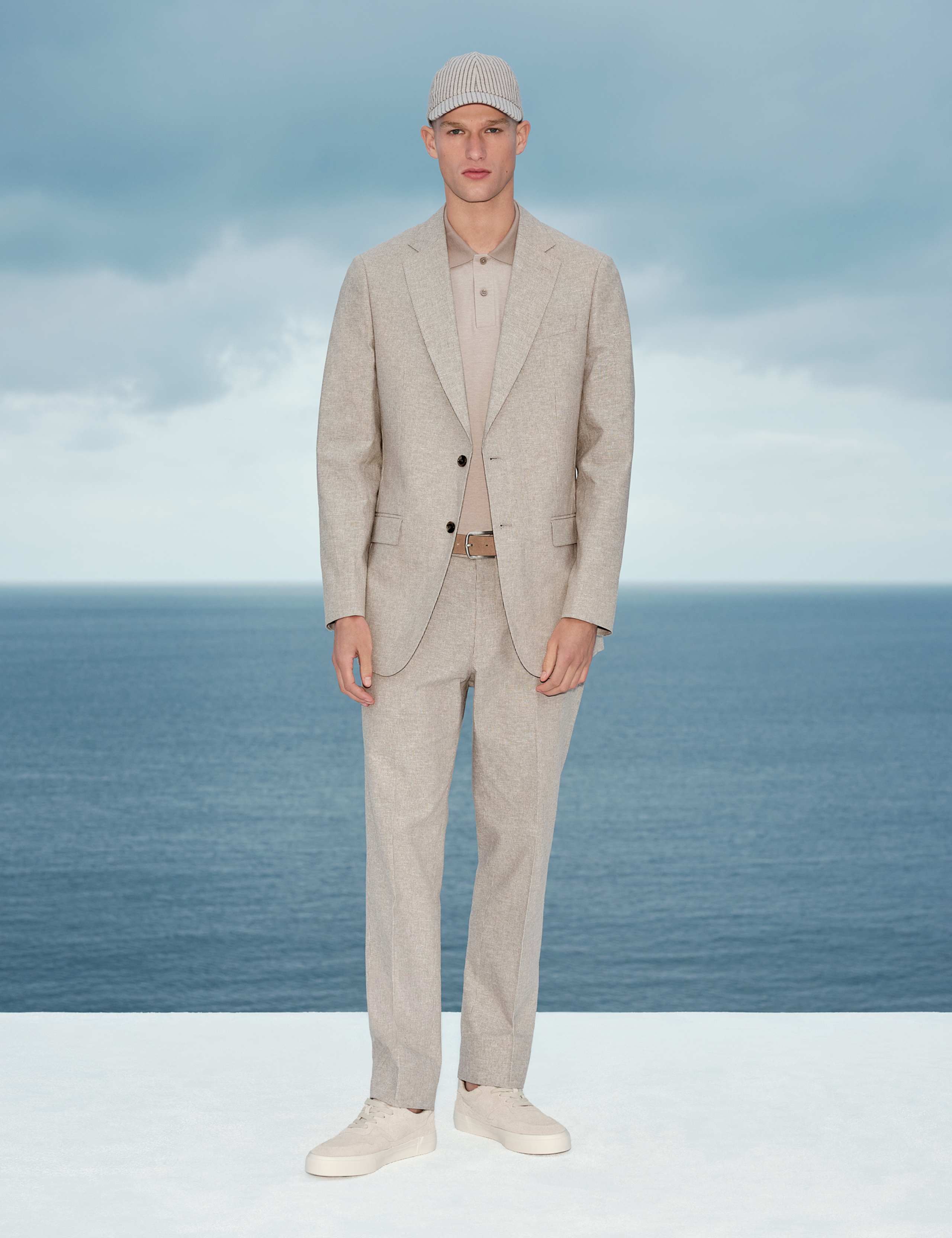 Tailored Fit Italian Performance Linen Blend Suit Jacket 1 of 7