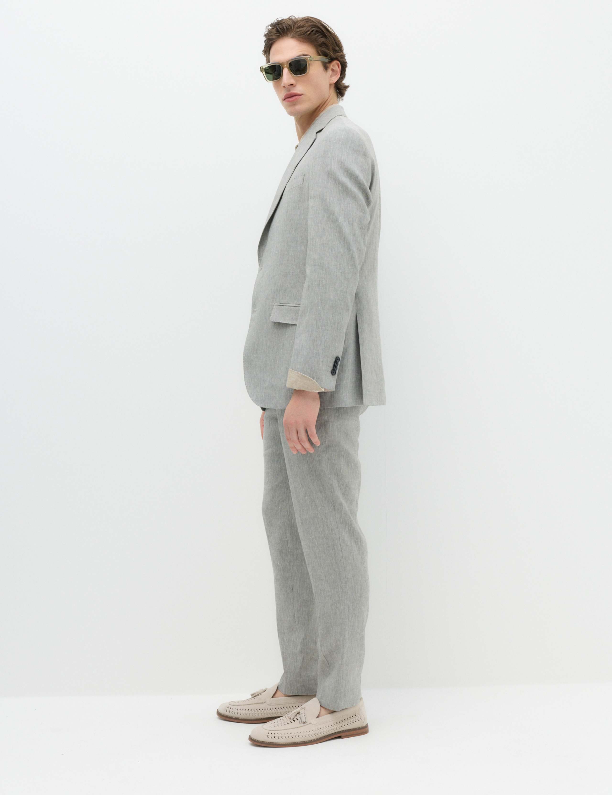 Tailored Fit Italian Performance Linen Blend Suit Jacket 6 of 7