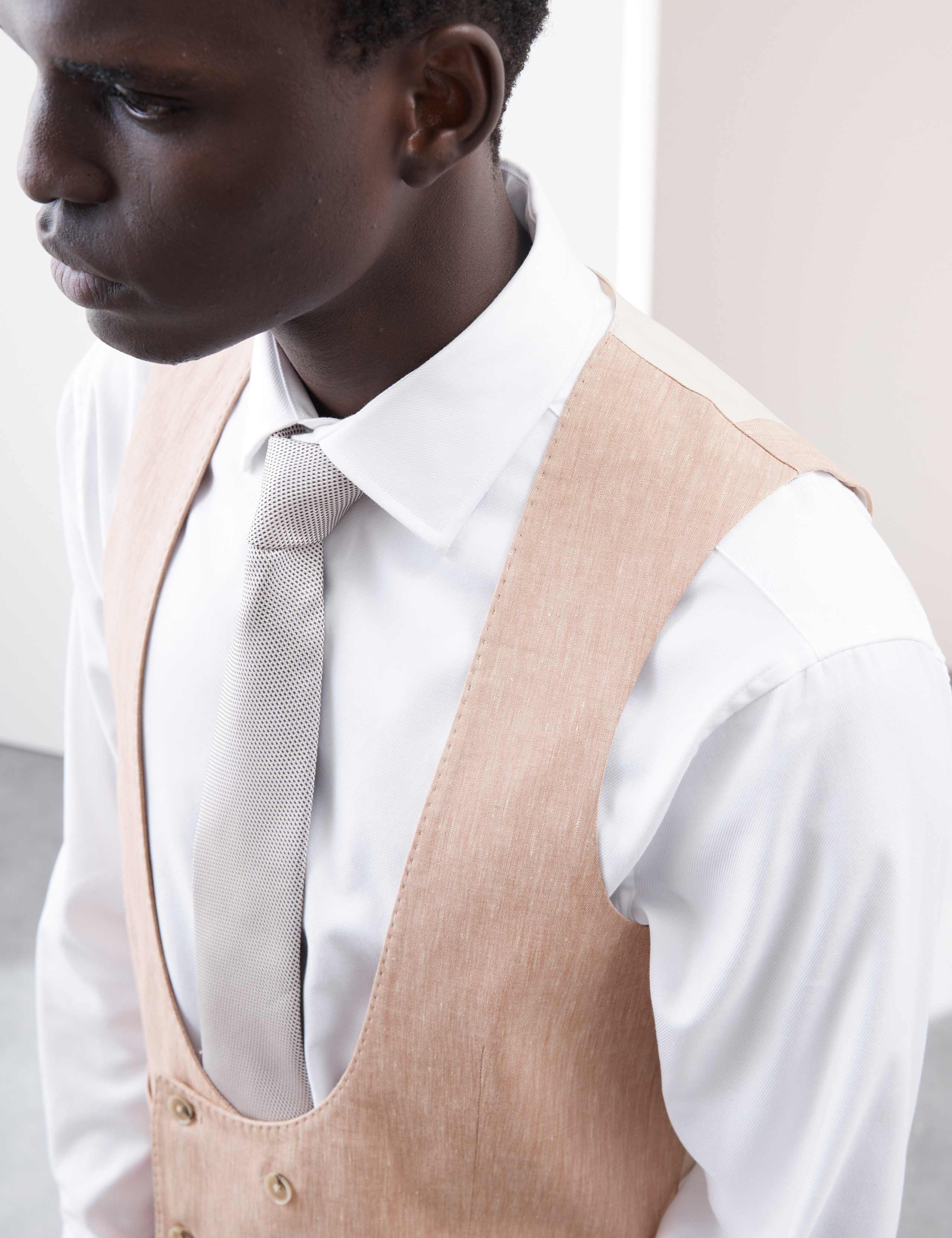 Italian Performance Linen Blend Double Breasted Waistcoat 5 of 5