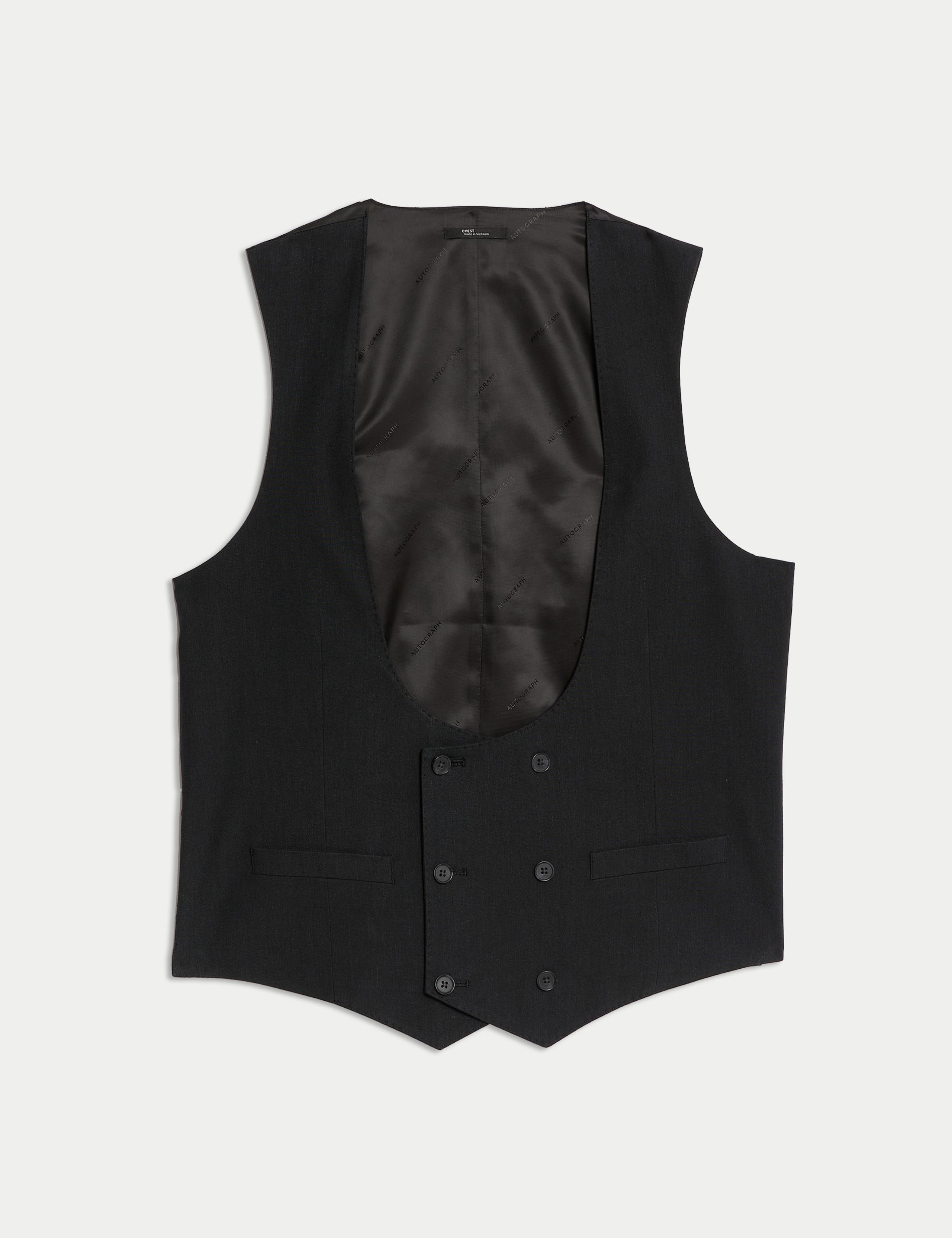 Italian Performance Linen Blend Double Breasted Waistcoat 2 of 6