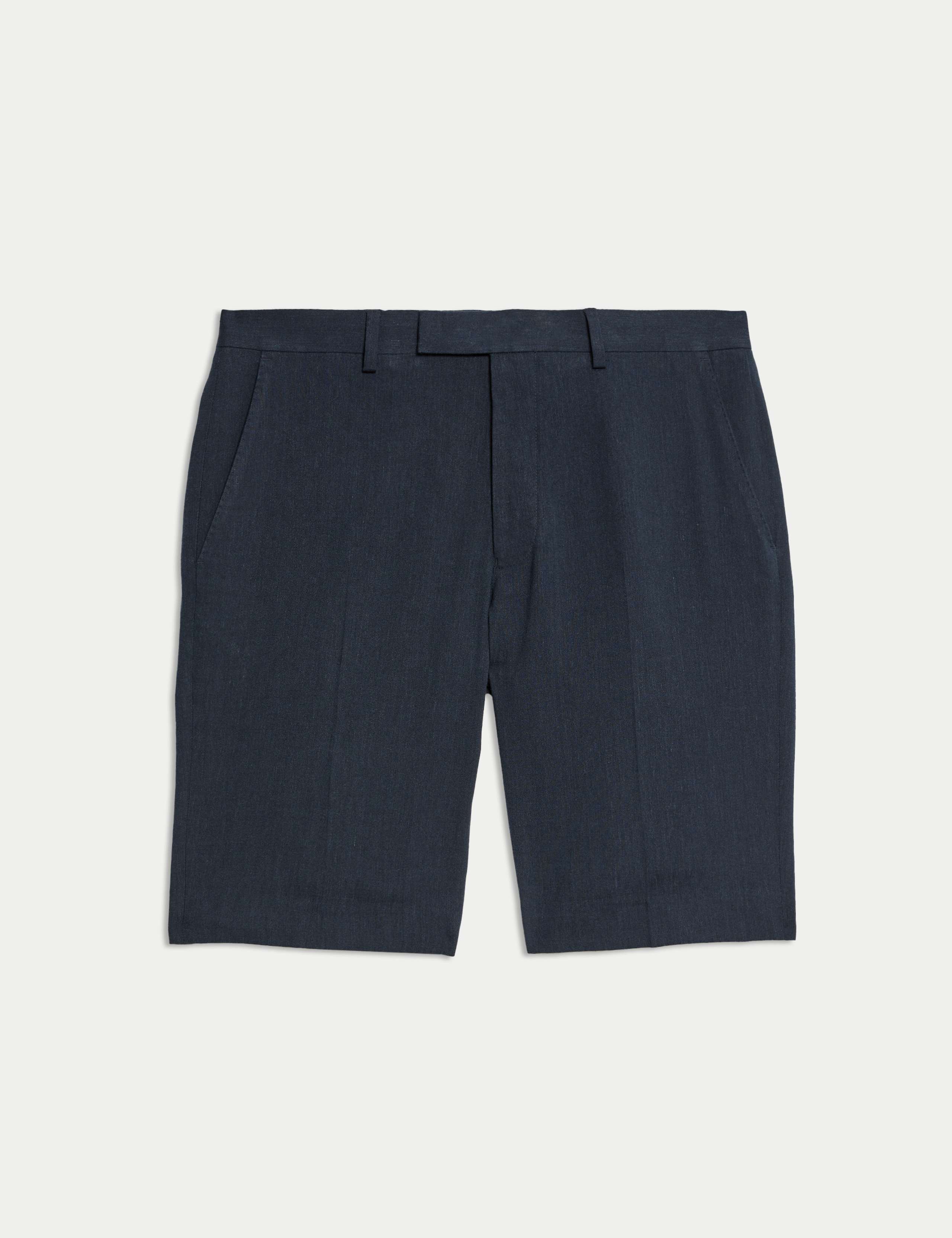 Tailored Fit Italian Performance Linen Blend Suit Shorts 2 of 6