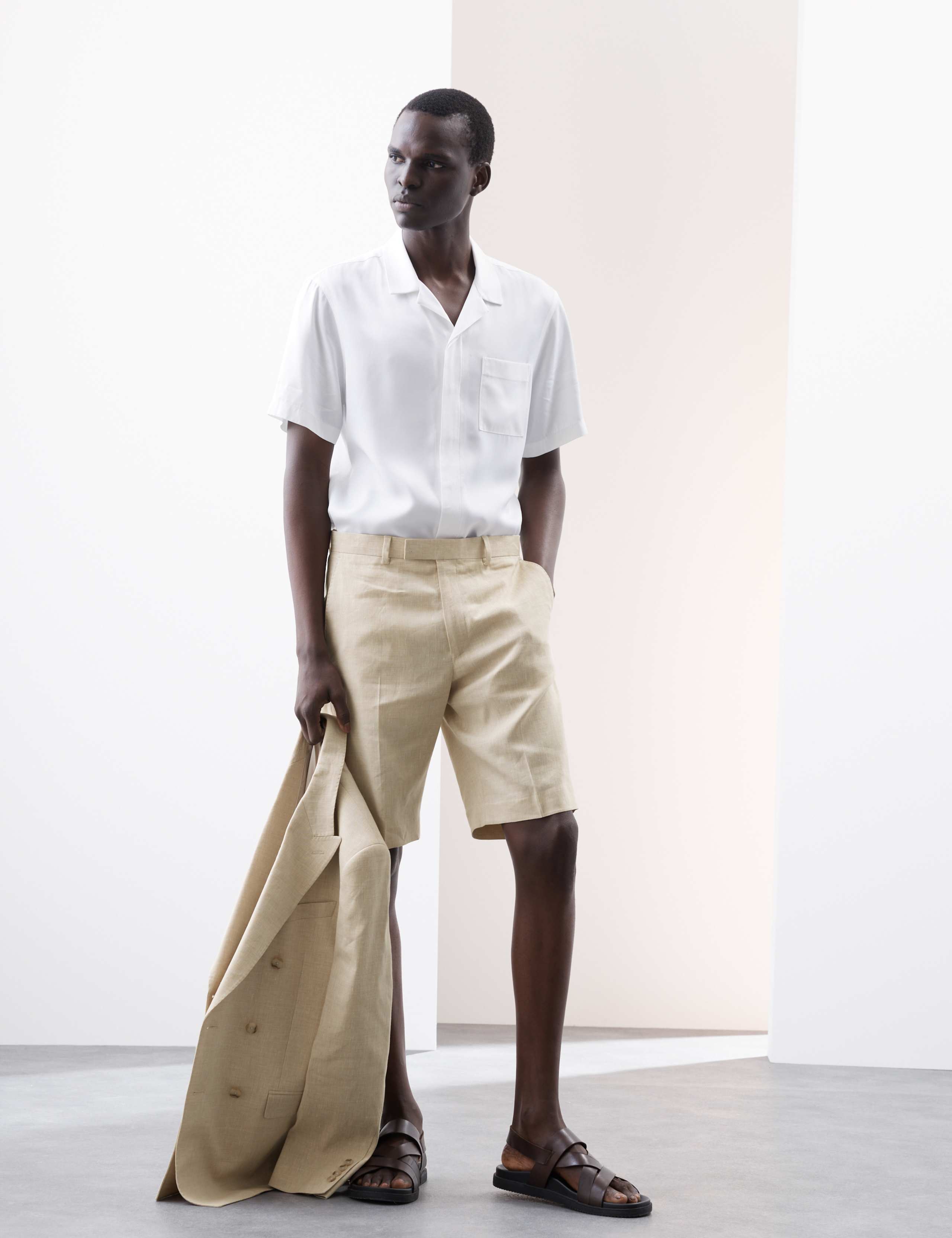 Tailored Fit Italian Performance Linen Blend Suit Shorts 8 of 9