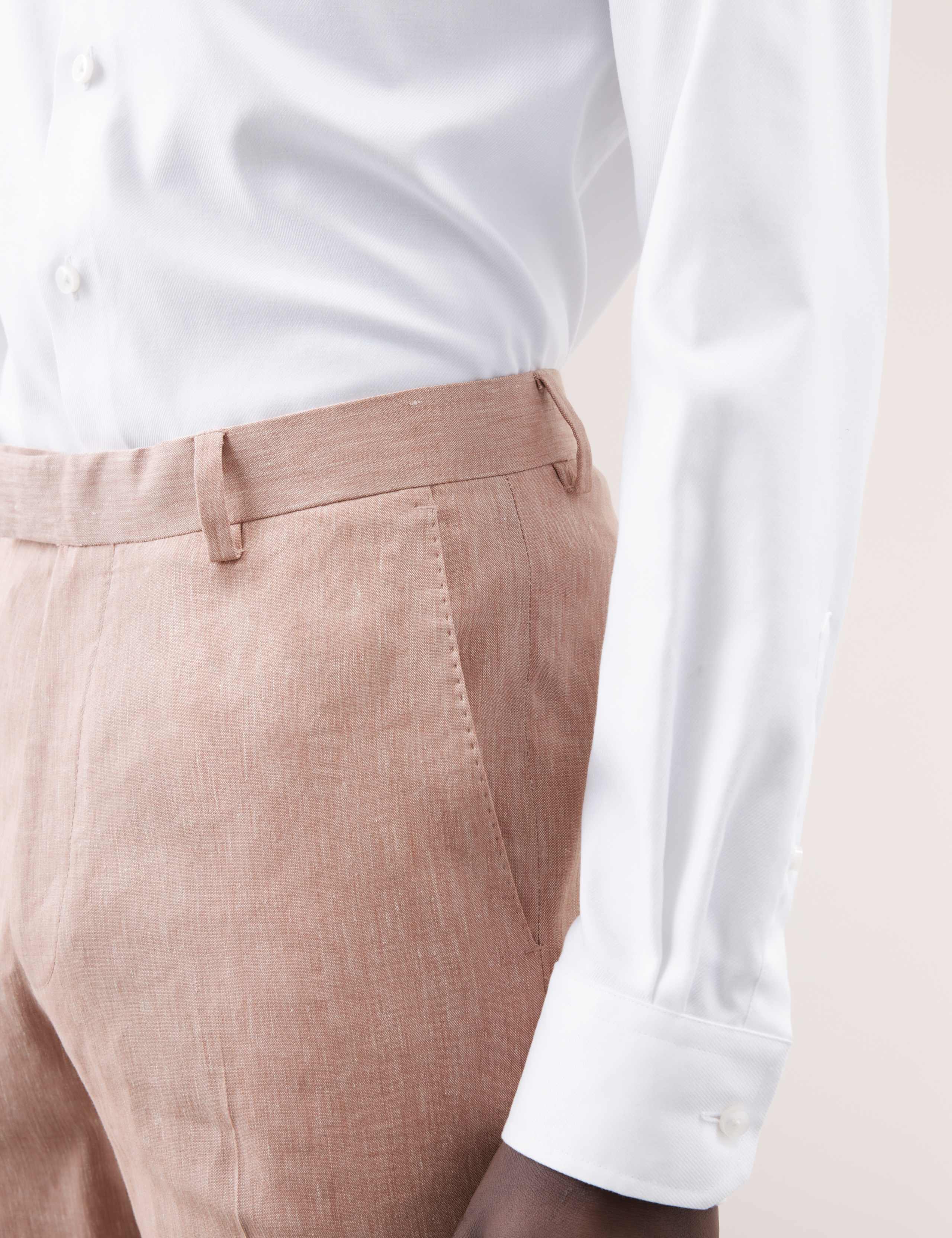 Tailored Fit Italian Performance Linen Blend Suit Trousers 7 of 7