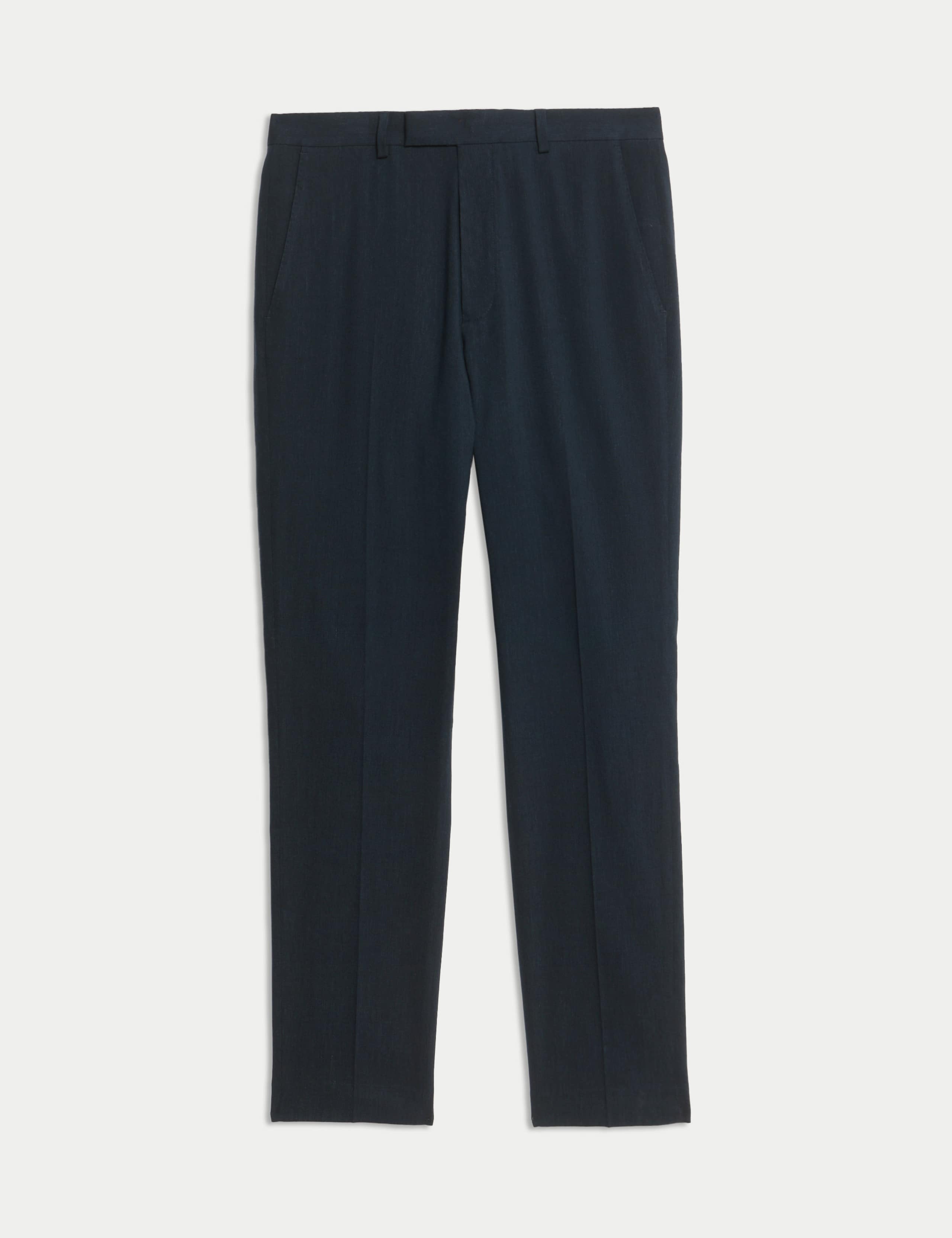 Tailored Fit Italian Performance Linen Blend Suit Trousers 2 of 8