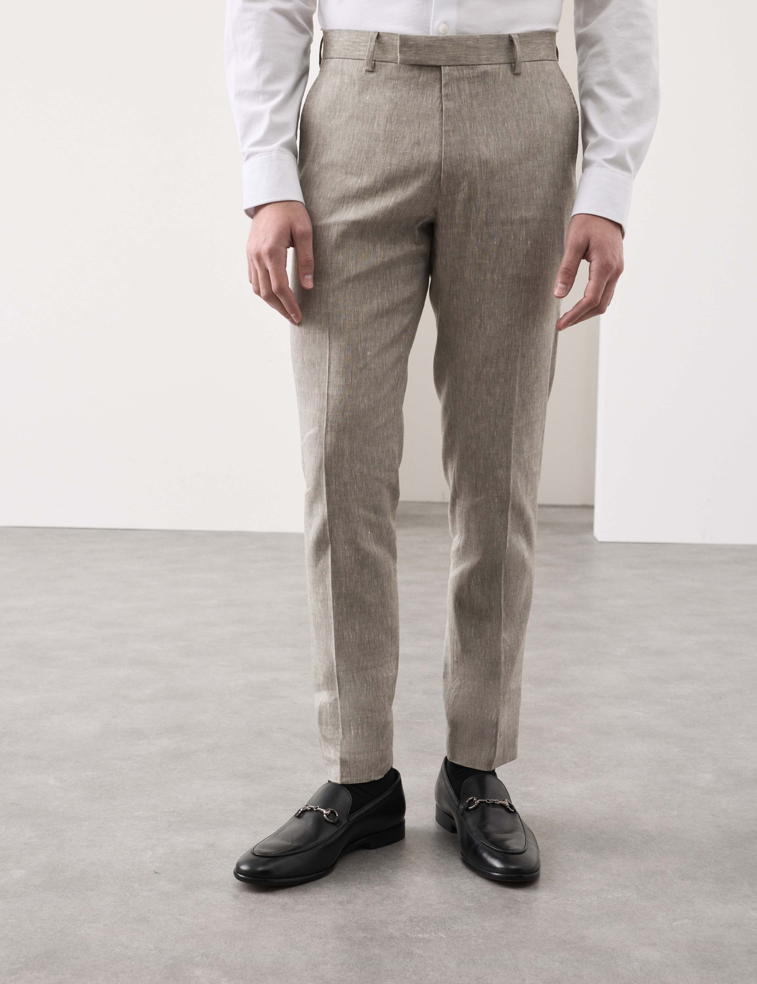 Tailored Fit Italian Performance Linen Blend Suit Trousers 6 of 6