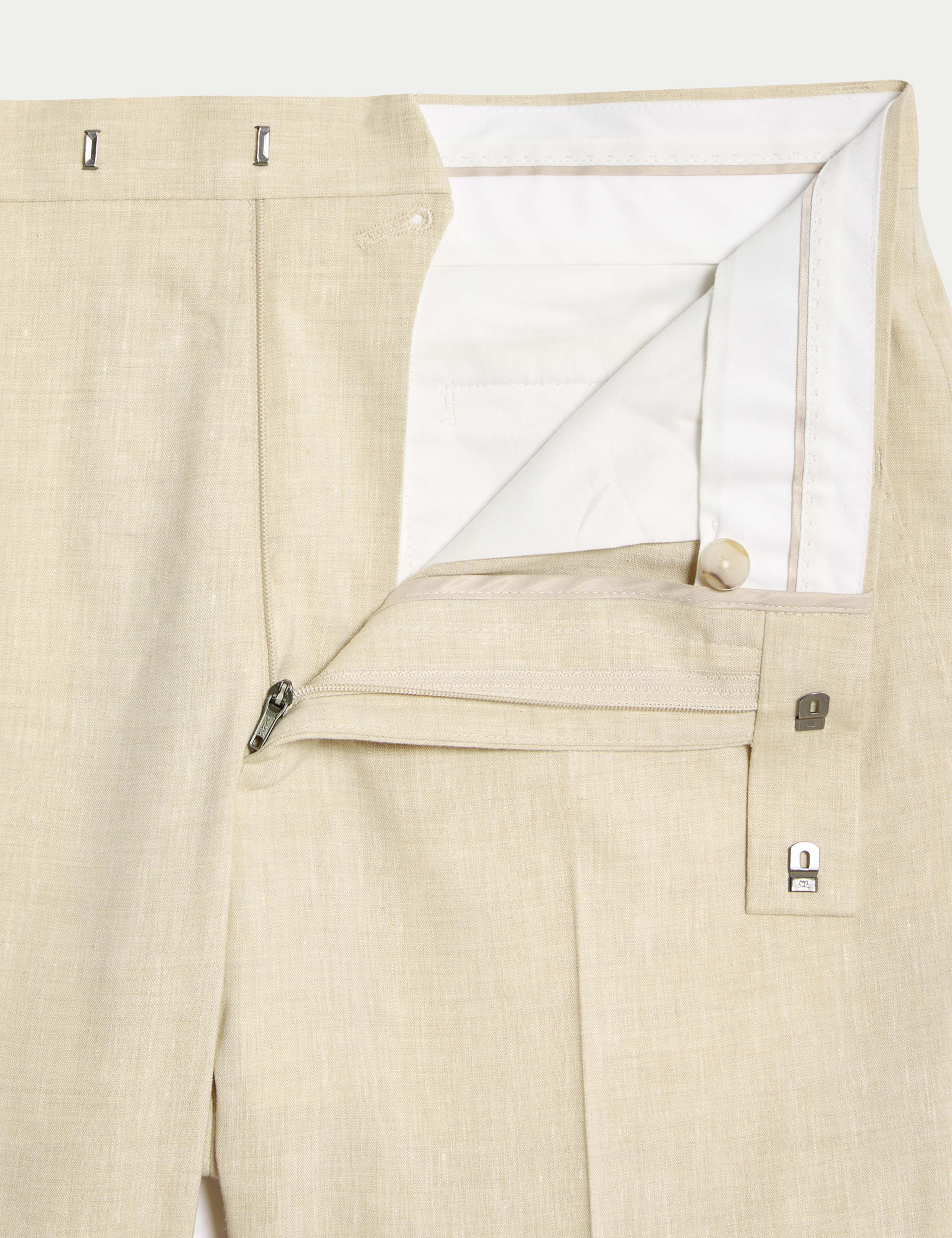 Tailored Fit Italian Performance Linen Blend Suit Trousers 3 of 9