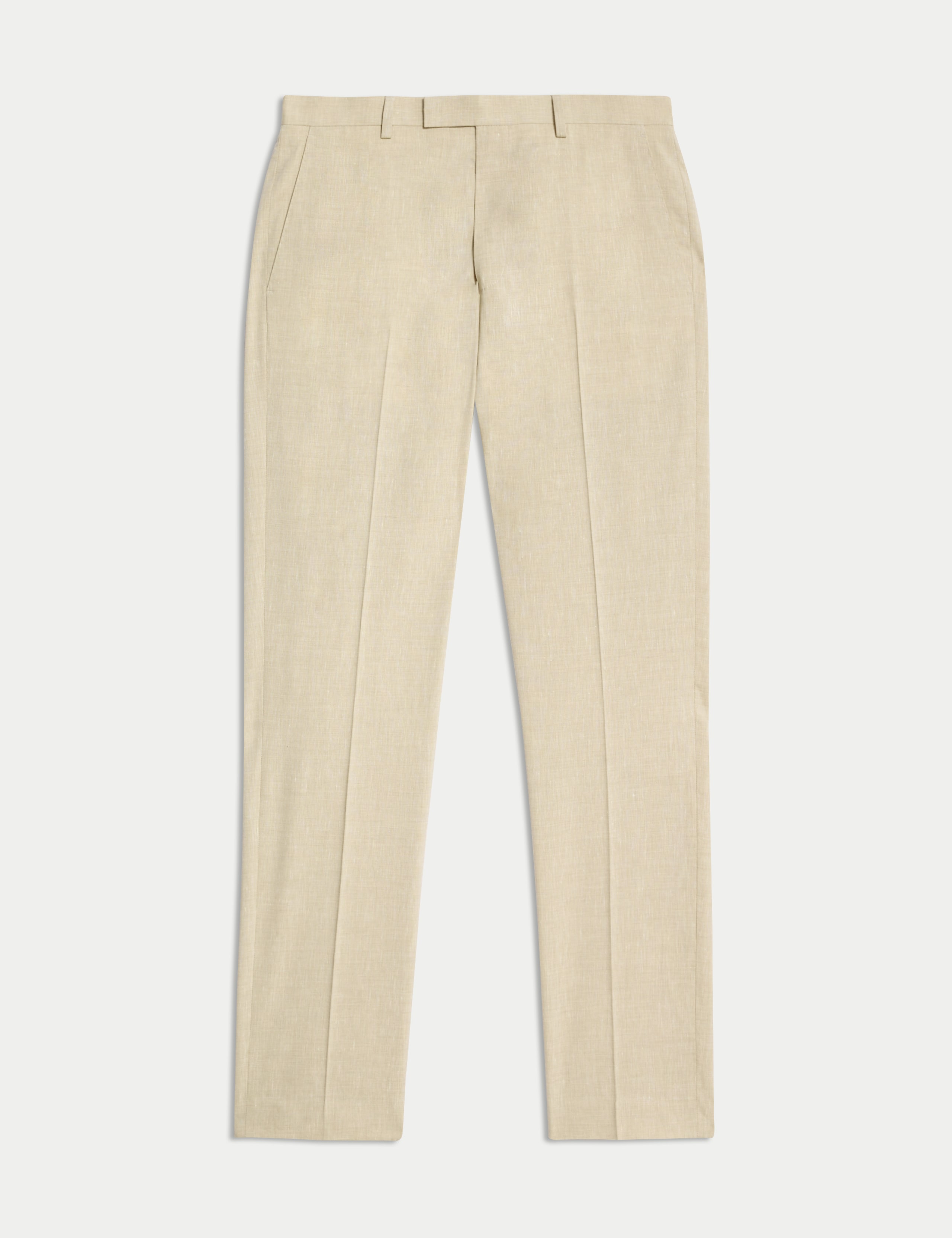 Tailored Fit Italian Performance Linen Blend Suit Trousers 2 of 9