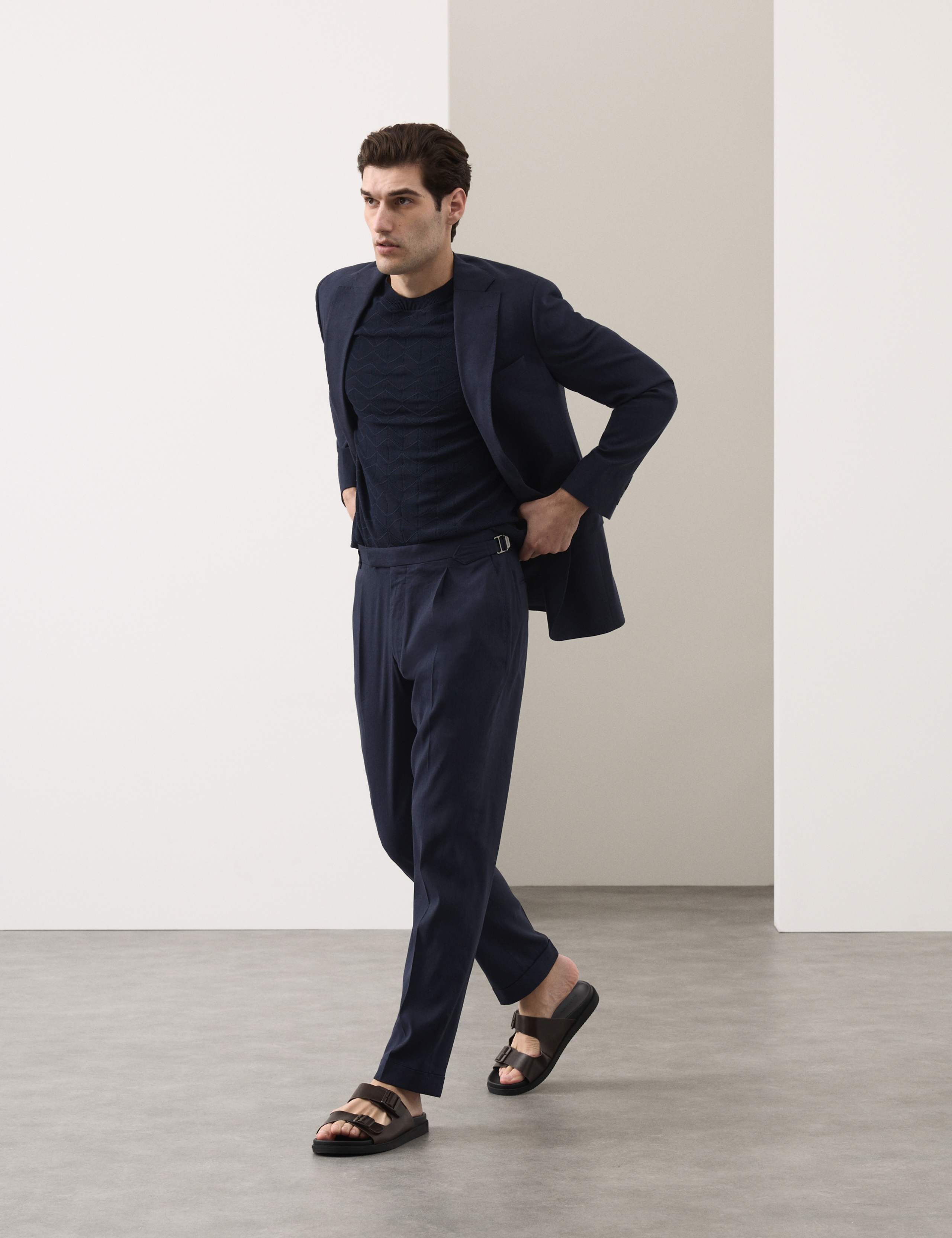 Tailored Fit Italian Performance Linen Blend Suit Trousers 7 of 8