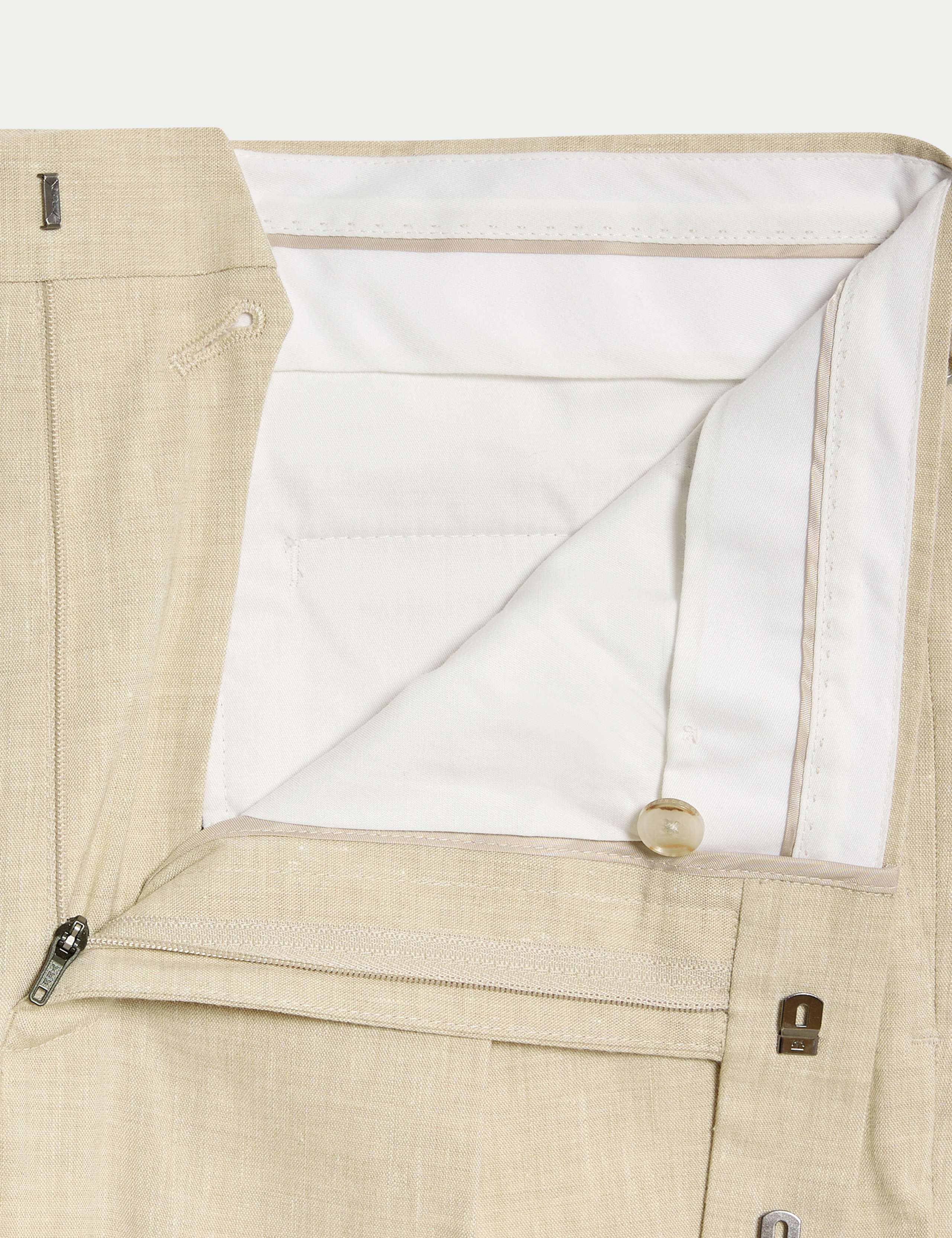 Tailored Fit Italian Performance Linen Blend Suit Trousers 3 of 8