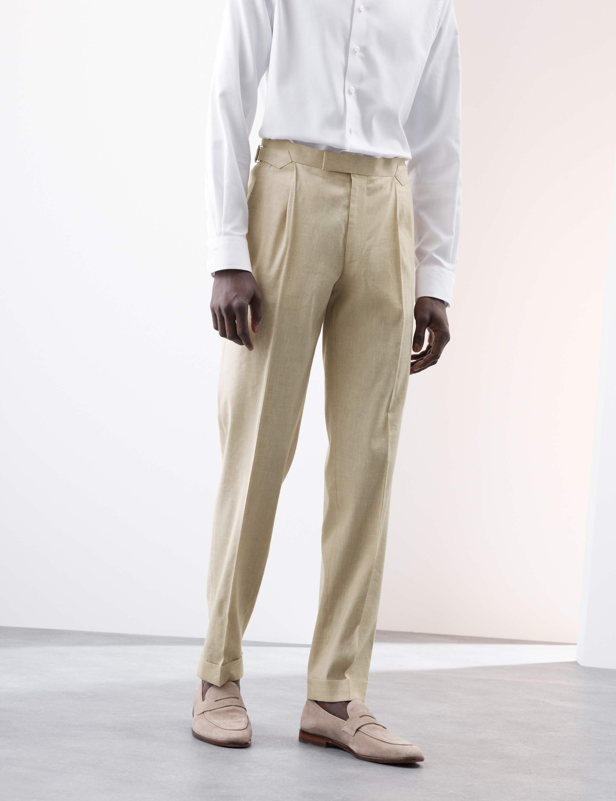 Tailored Fit Italian Performance Linen Blend Suit Trousers 4 of 8