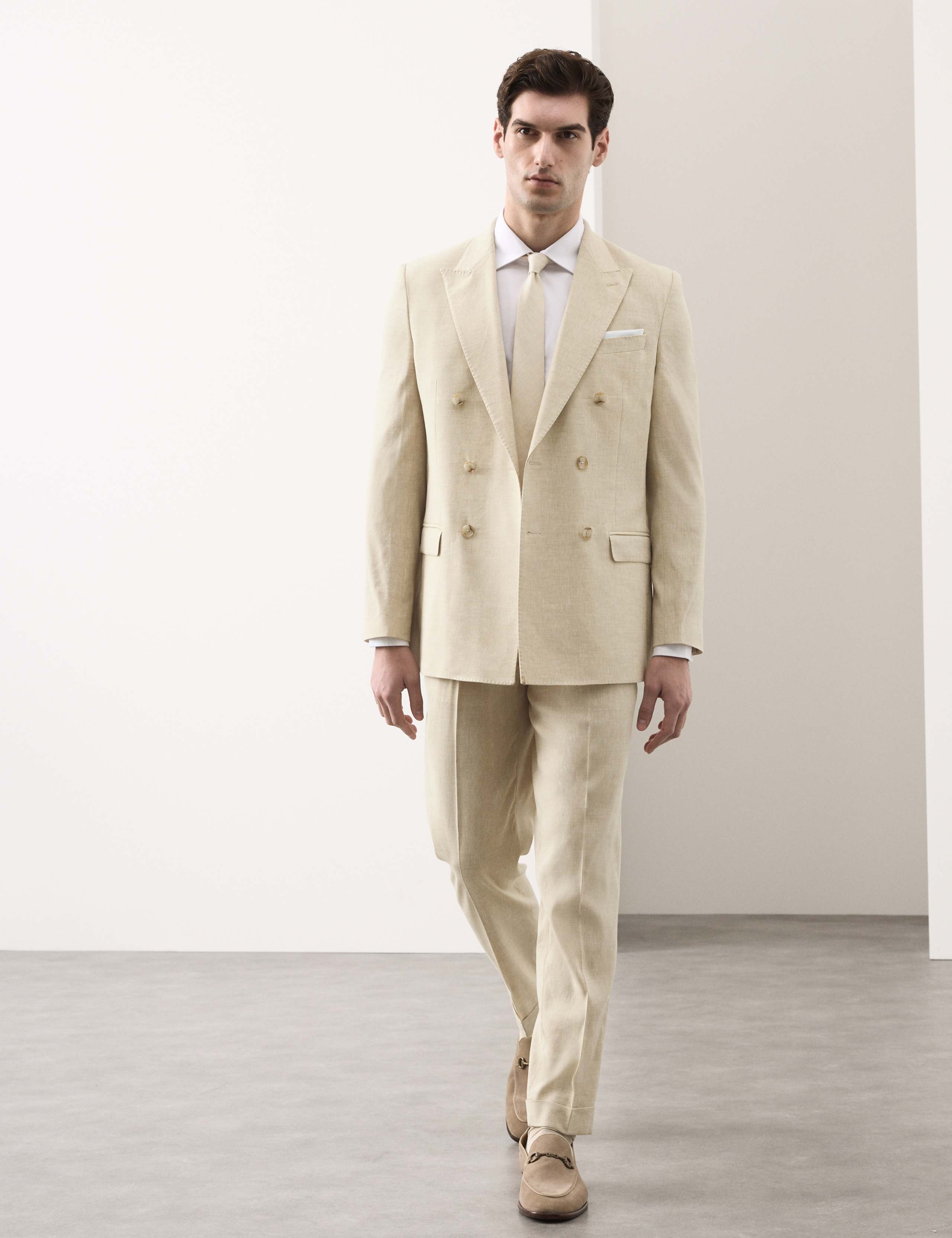 Tailored Fit Linen Rich Trousers 6 of 8