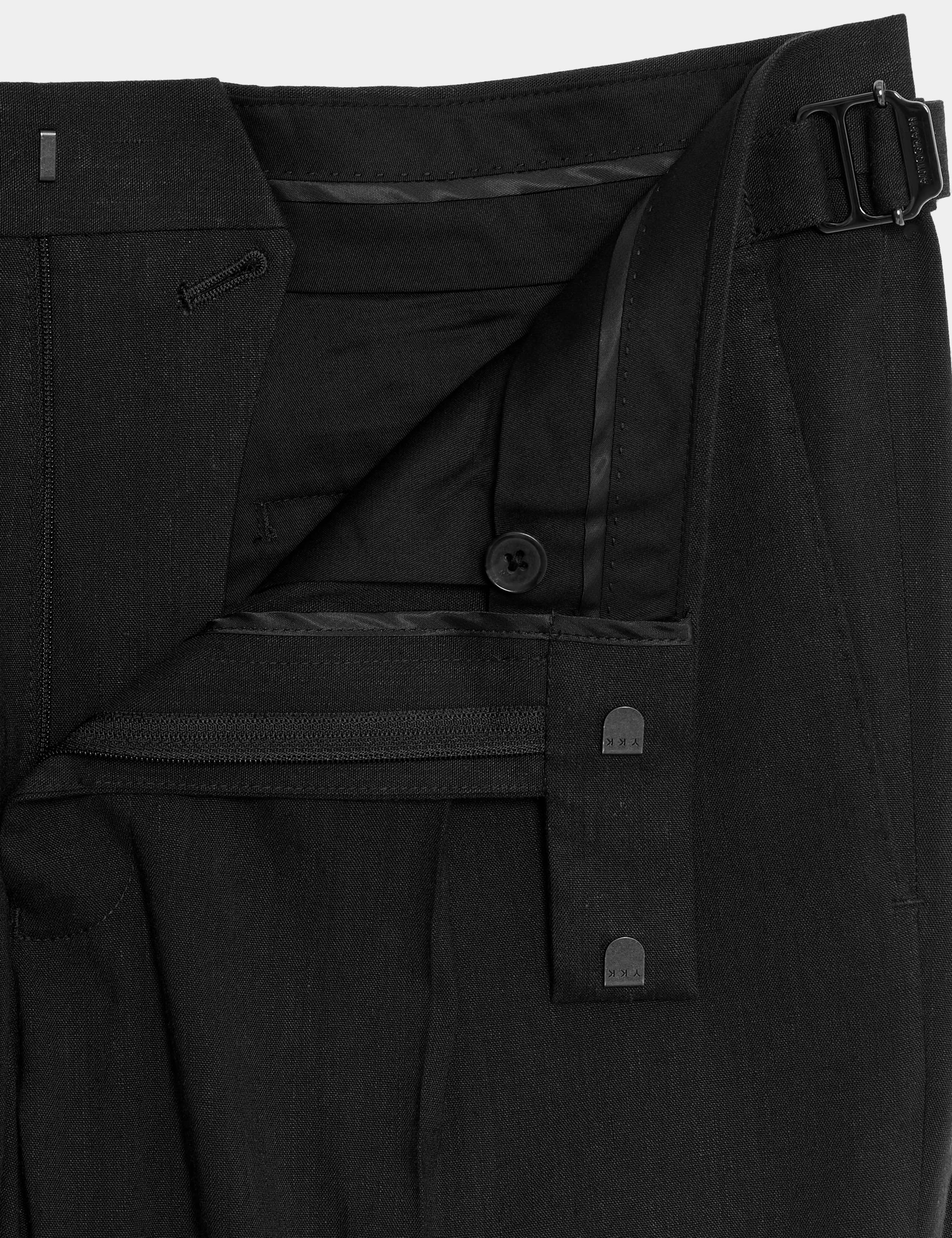 Tailored Fit Italian Performance Linen Blend Suit Trousers 3 of 8