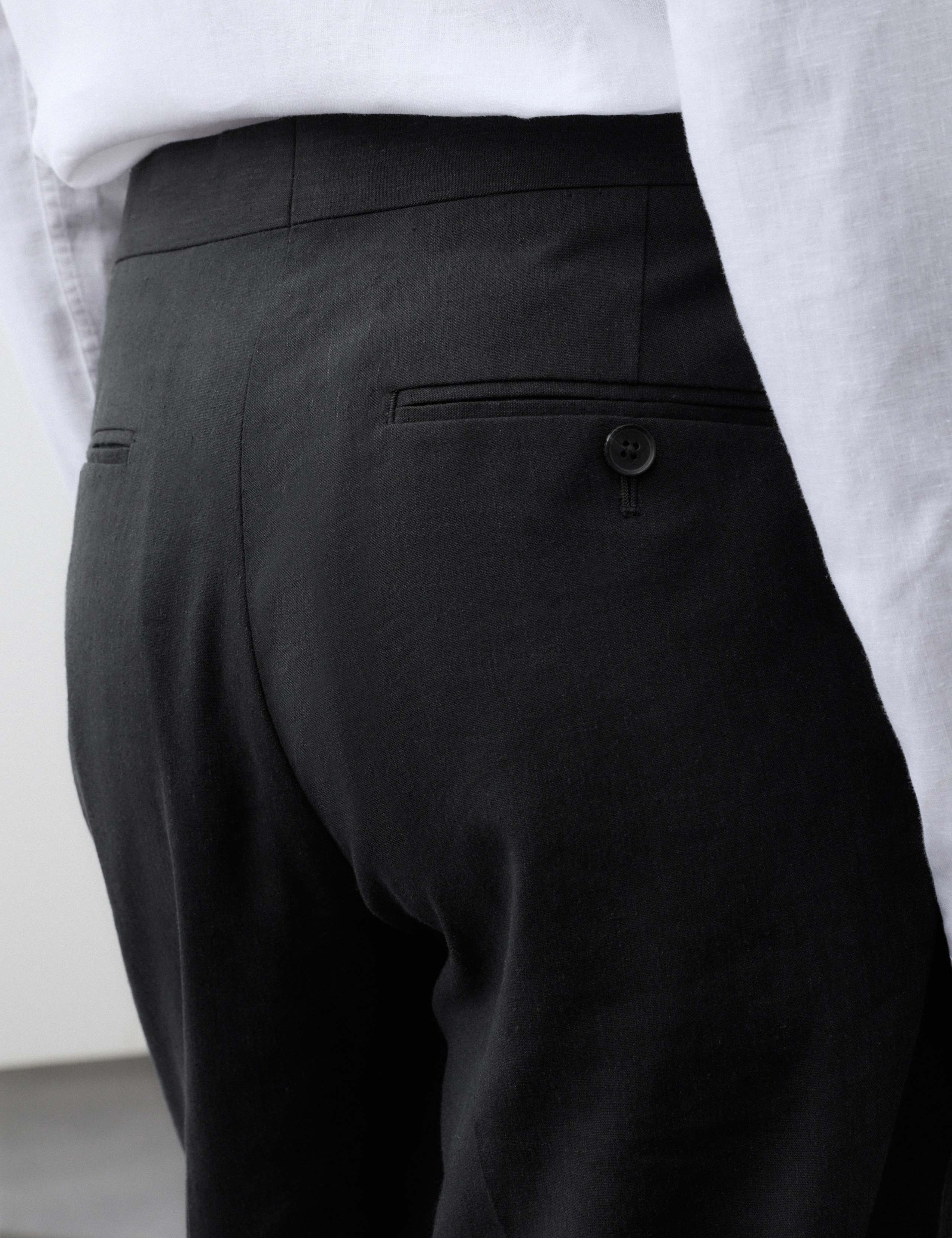 Tailored Fit Italian Performance Linen Blend Suit Trousers 11 of 11