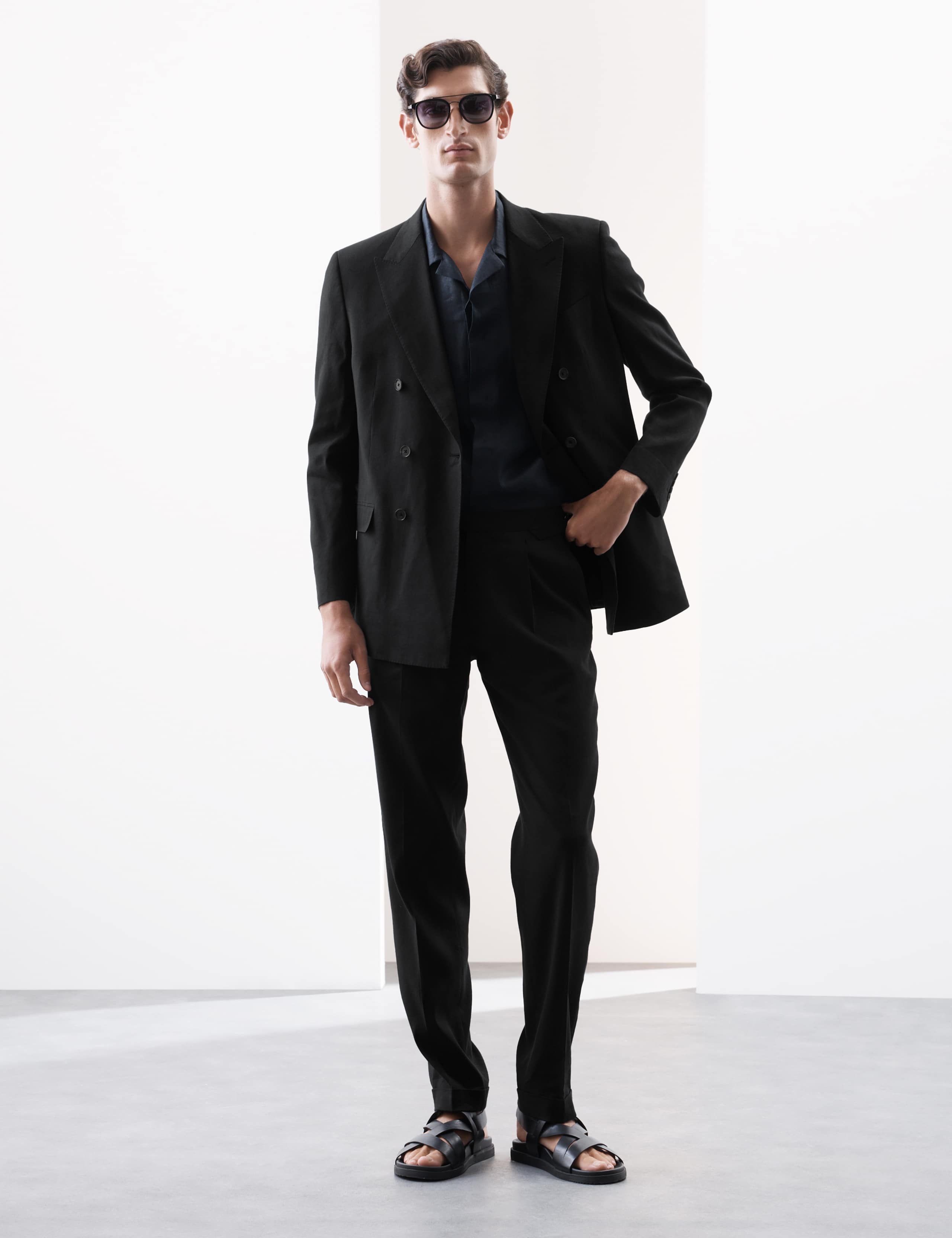 Tailored Fit Italian Performance Linen Blend Suit Trousers 8 of 8