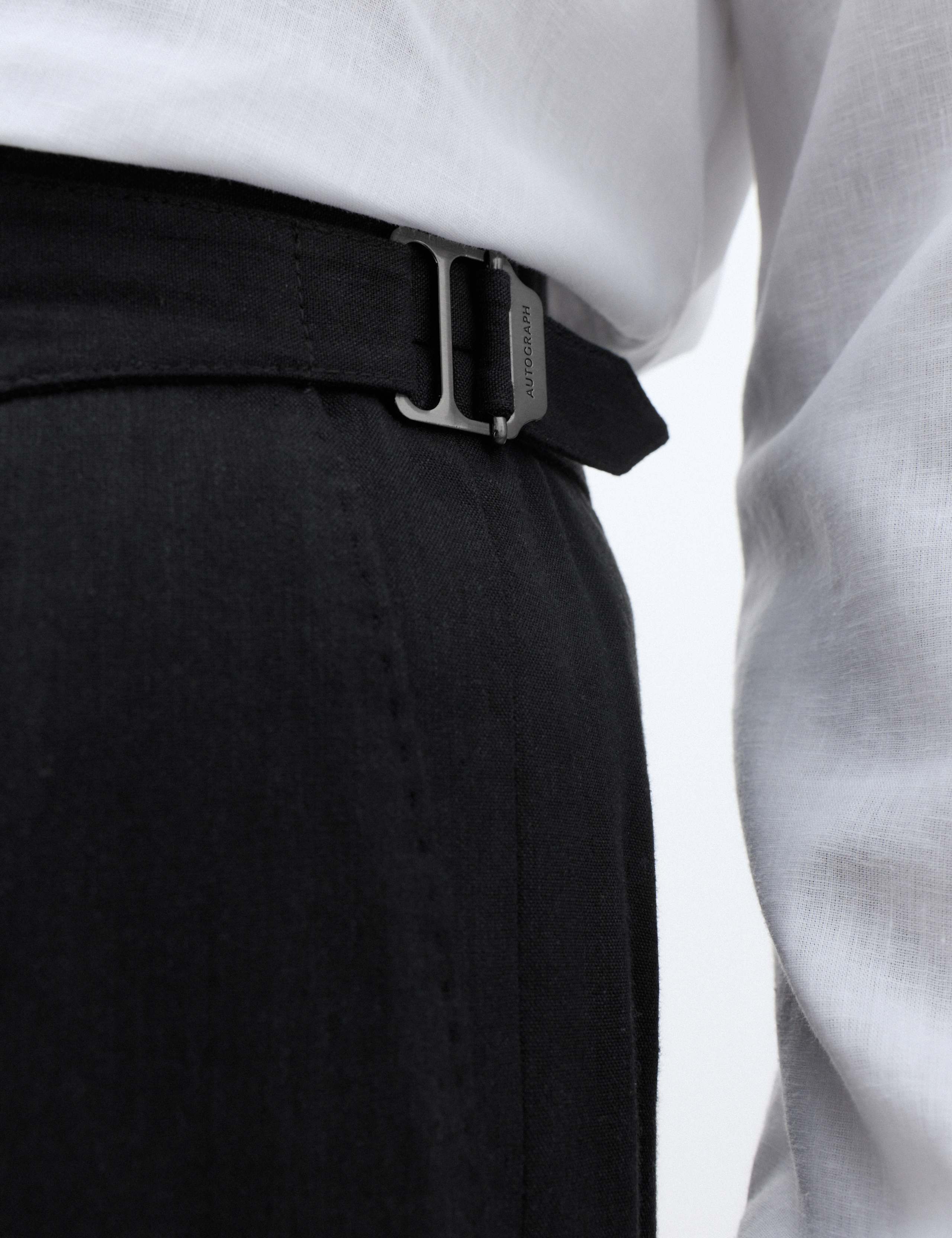 Tailored Fit Italian Performance Linen Blend Suit Trousers 10 of 11