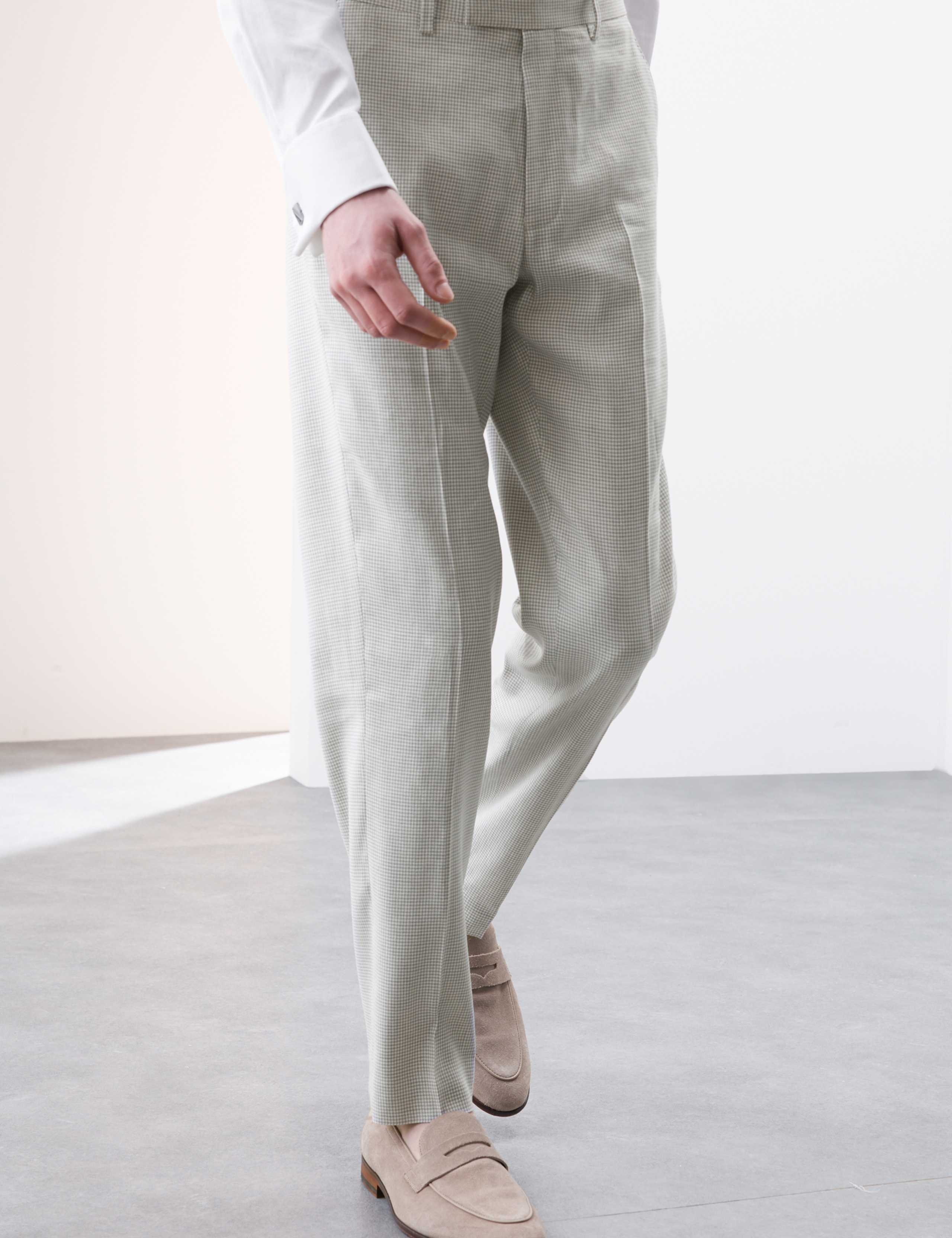 Tailored Fit Italian Performance Linen Blend Suit Trousers 6 of 8