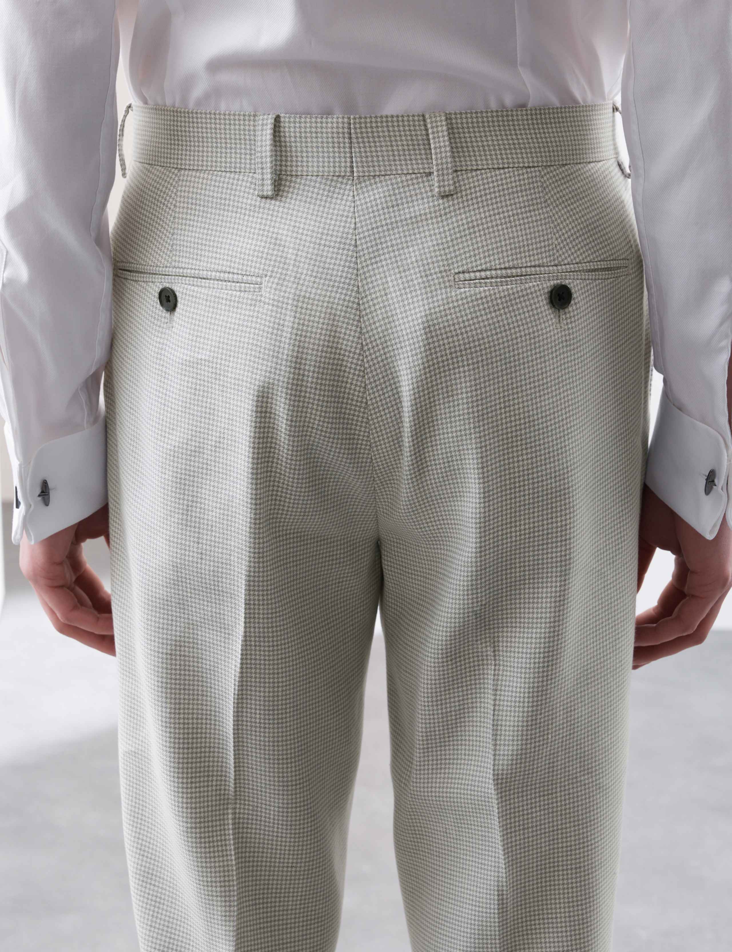 Tailored Fit Italian Performance Linen Blend Suit Trousers 8 of 8
