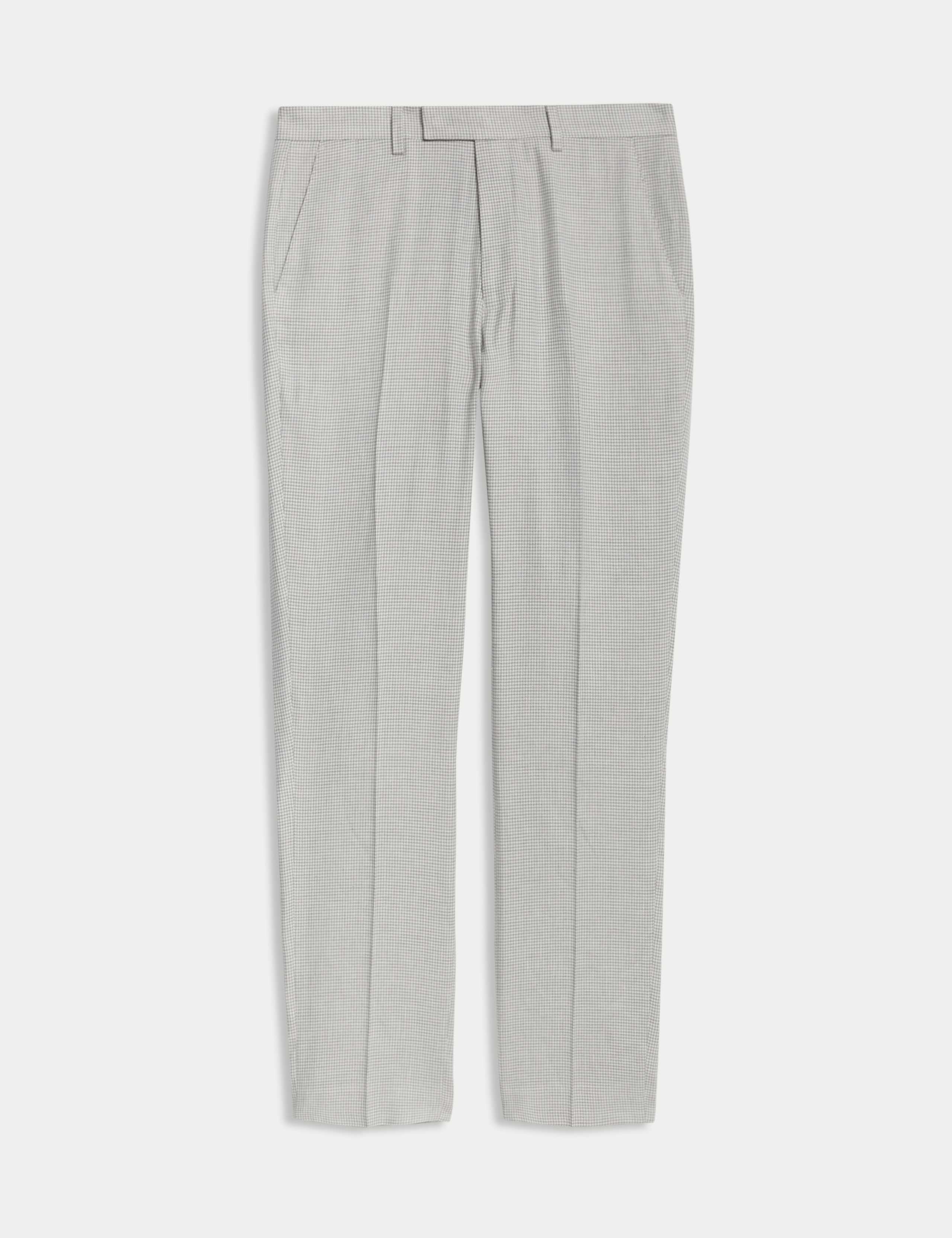 Tailored Fit Italian Performance Linen Blend Suit Trousers 2 of 8