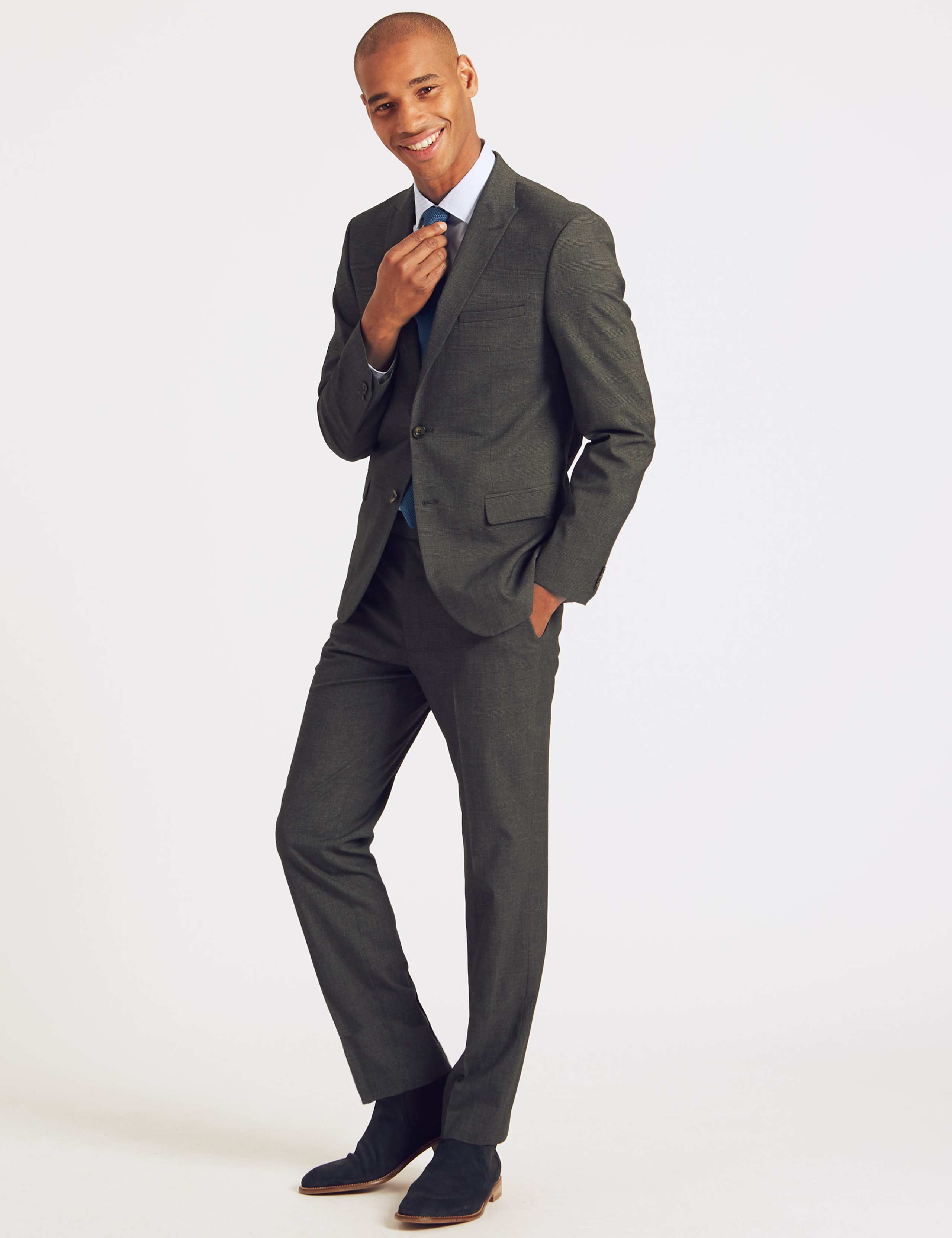 Charcoal Checked Slim Fit Jacket 1 of 6