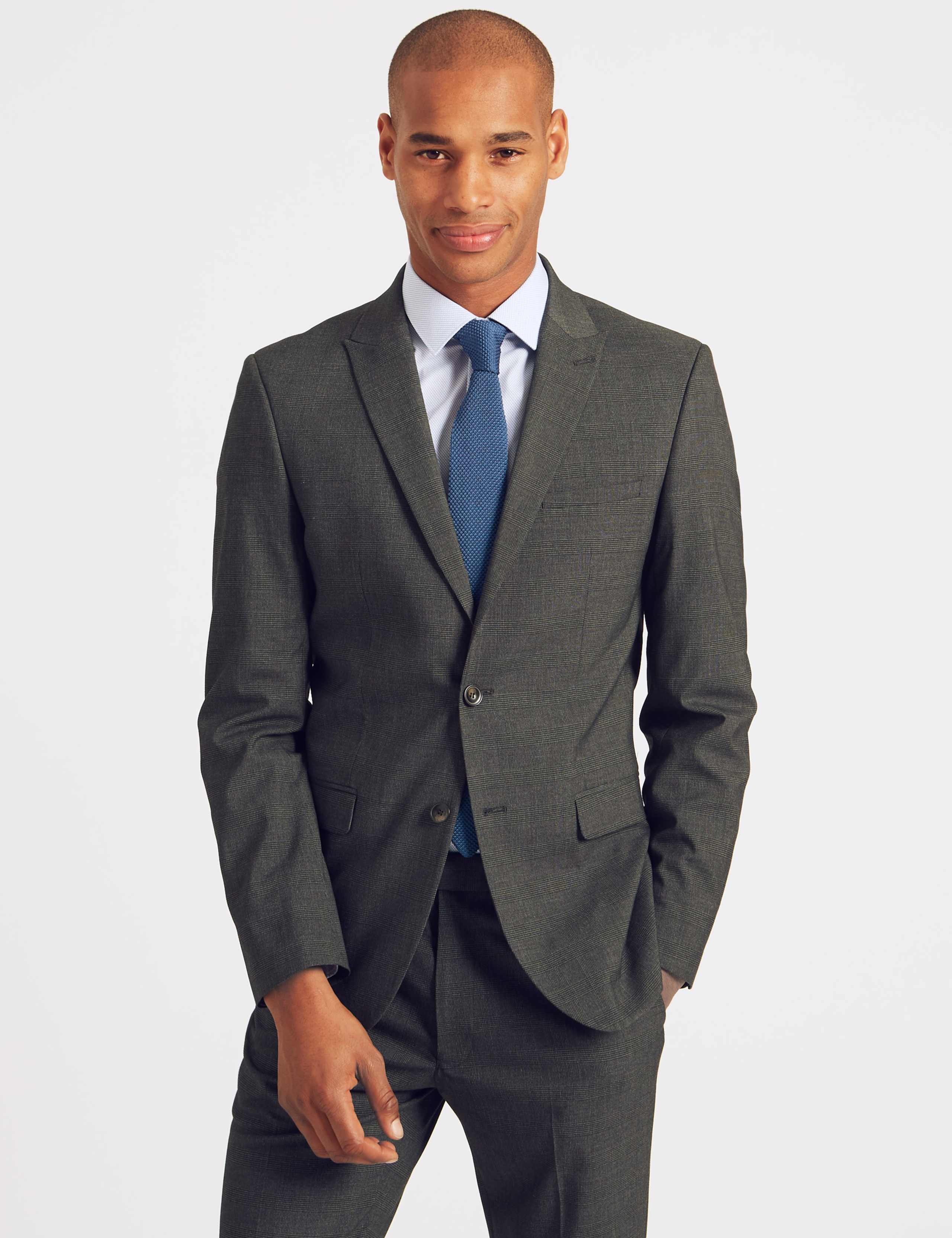Charcoal Checked Slim Fit Jacket 3 of 6