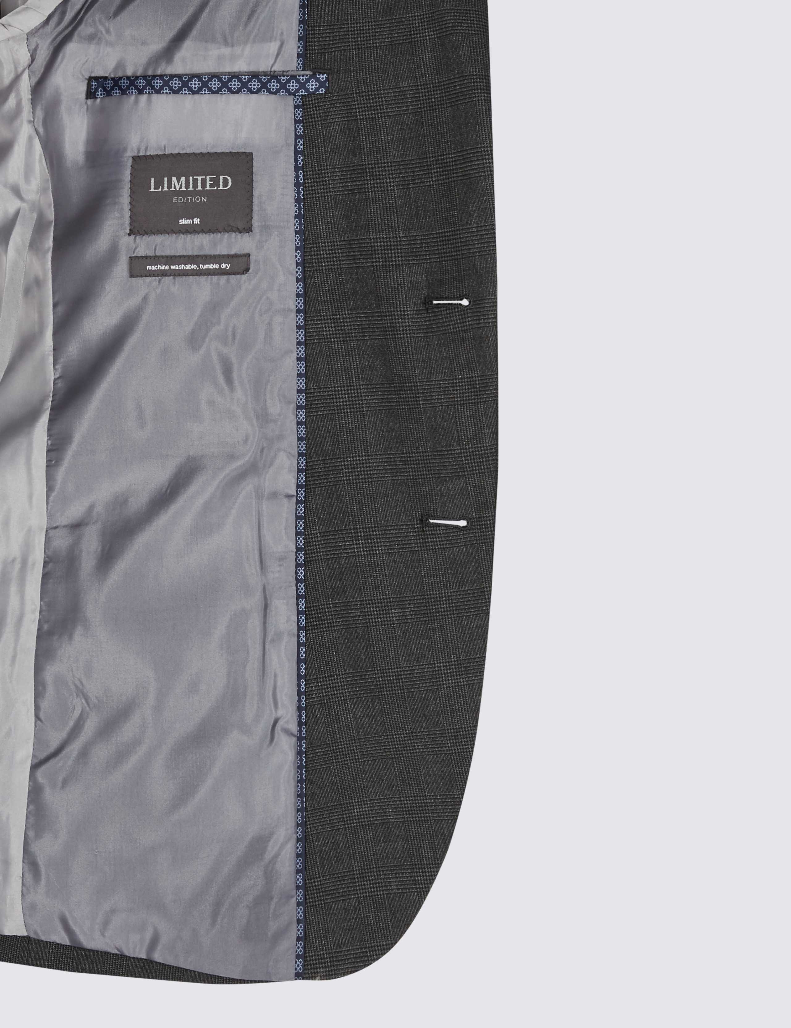 Charcoal Checked Slim Fit Jacket 6 of 6