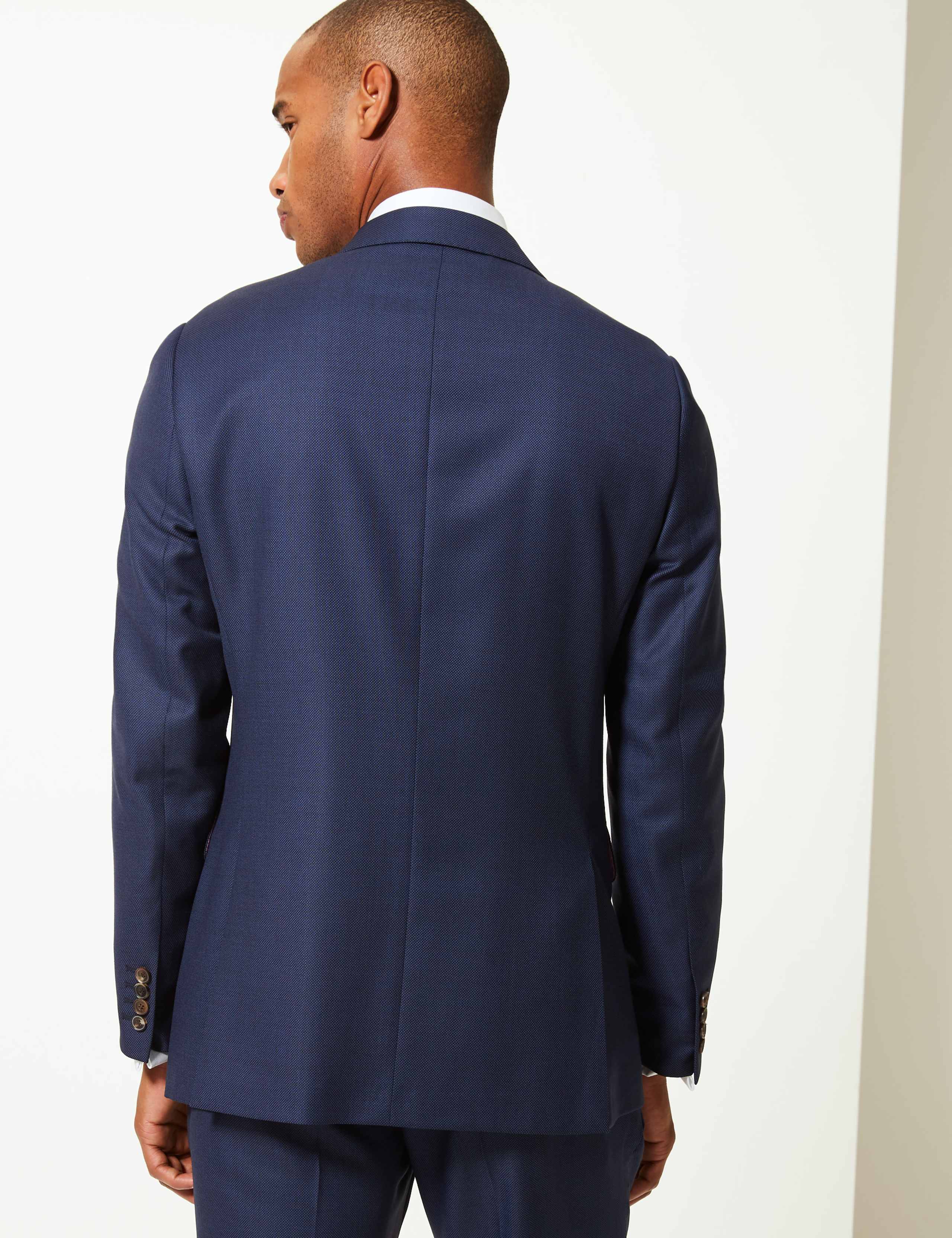 Blue Tailored Fit Wool Jacket 3 of 7