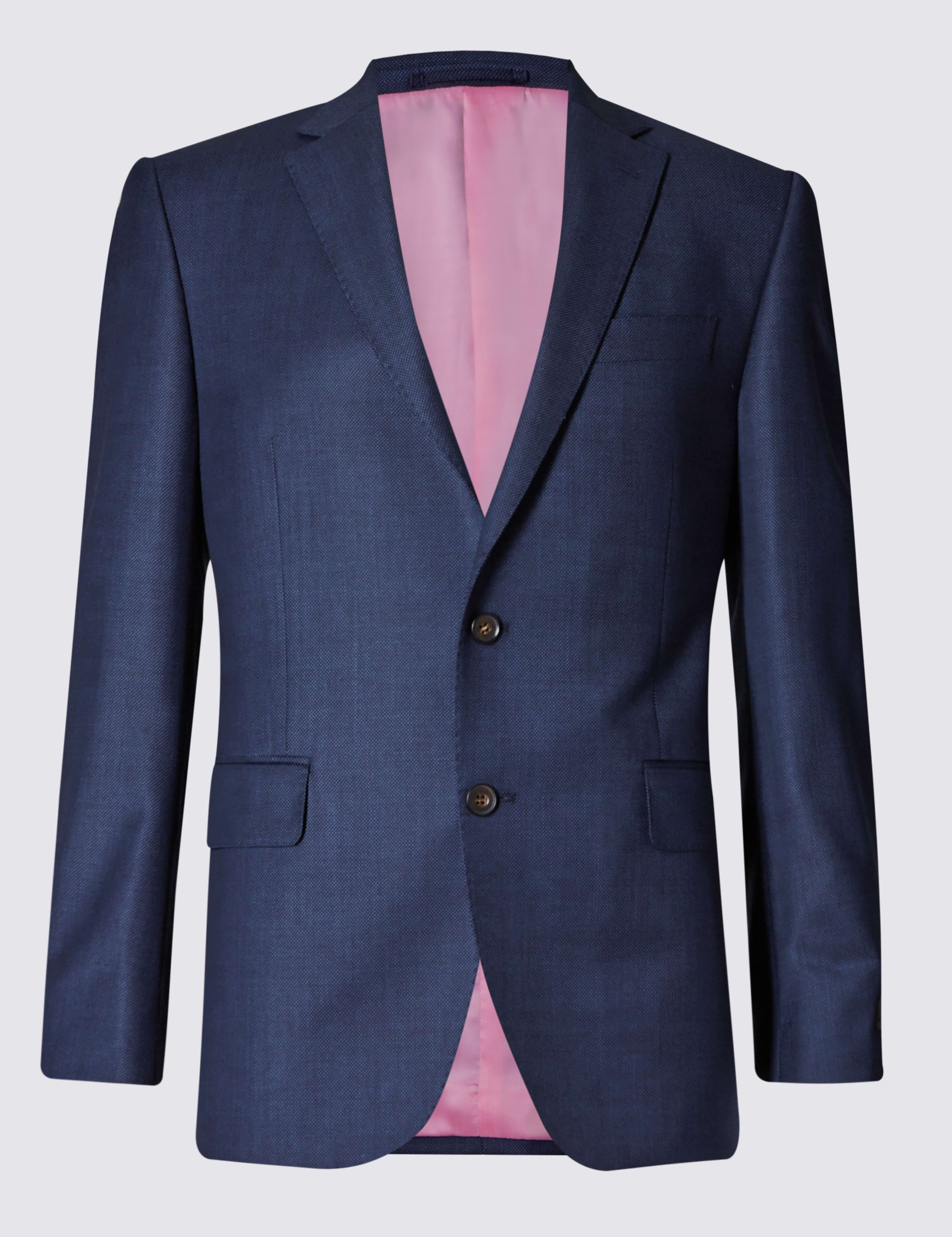 Blue Tailored Fit Wool Jacket 2 of 7