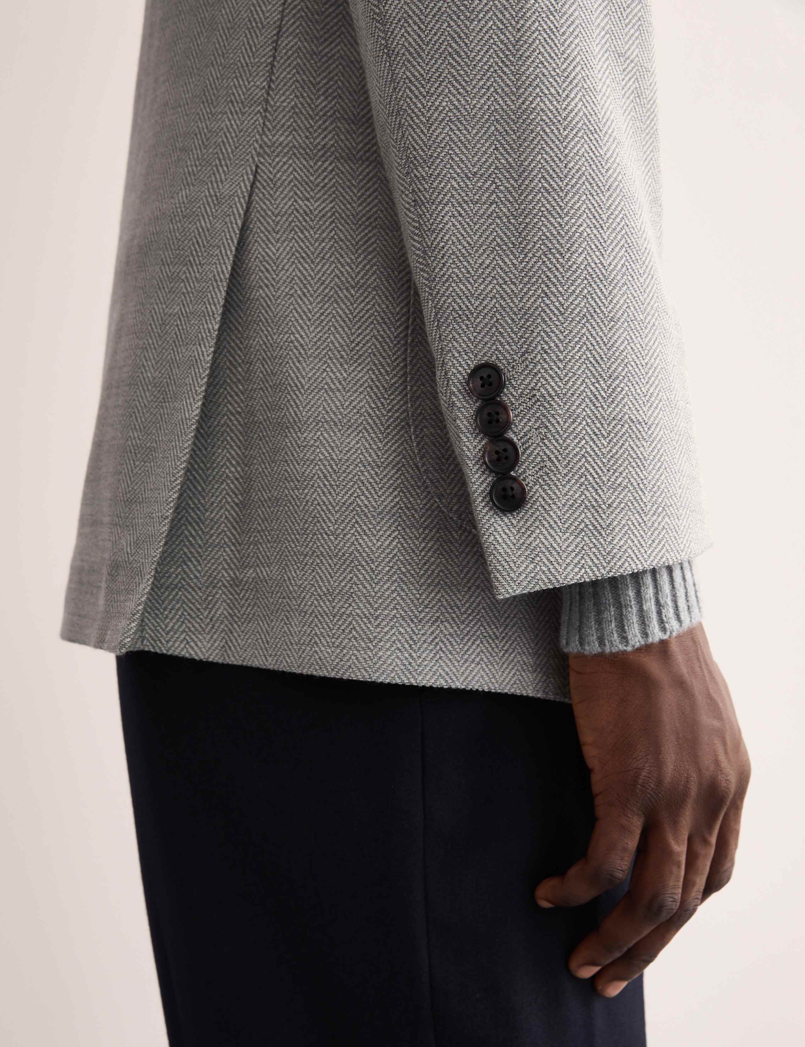 Tailored Fit Wool Rich Herringbone Blazer 5 of 8