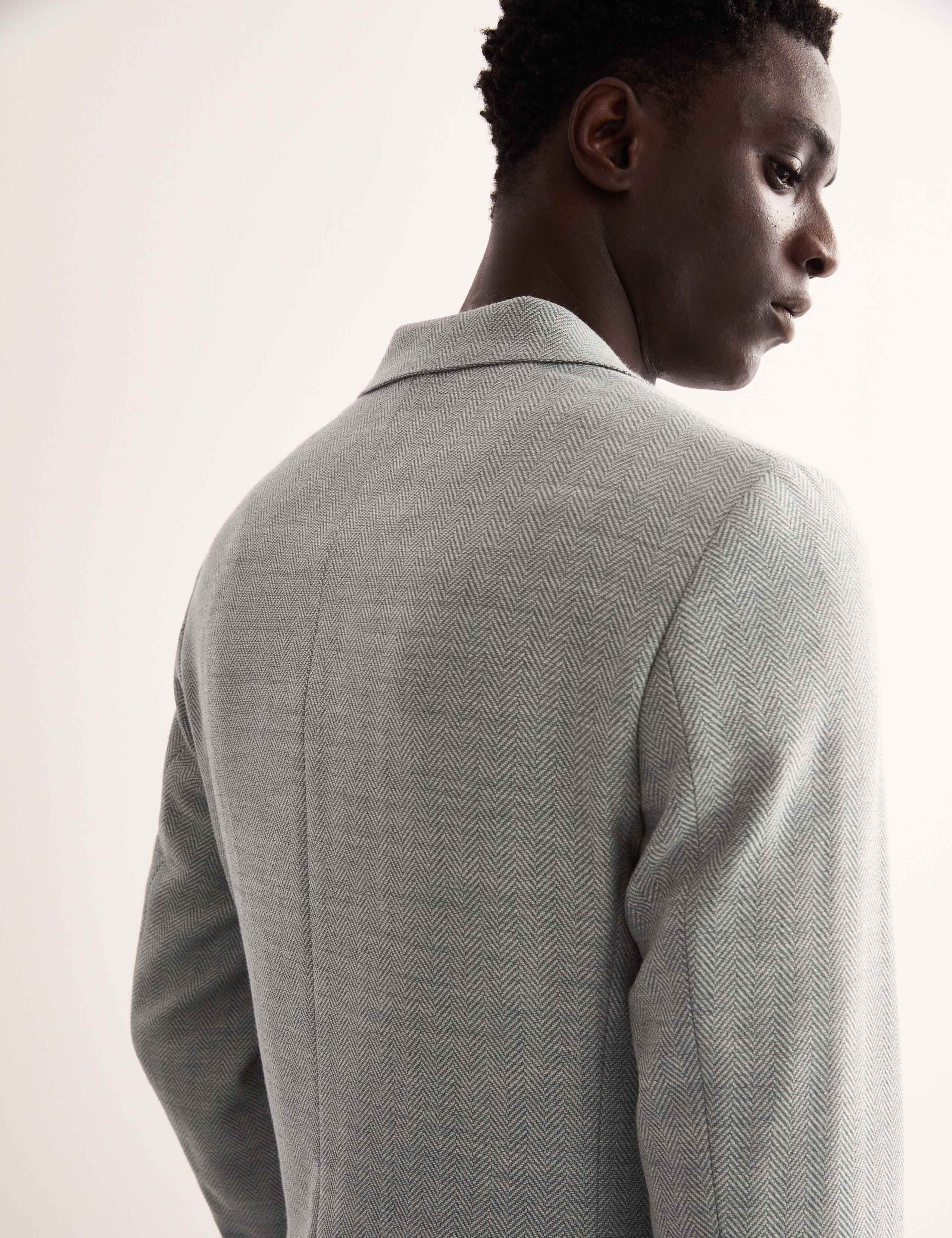 Tailored Fit Wool Rich Herringbone Blazer 7 of 8