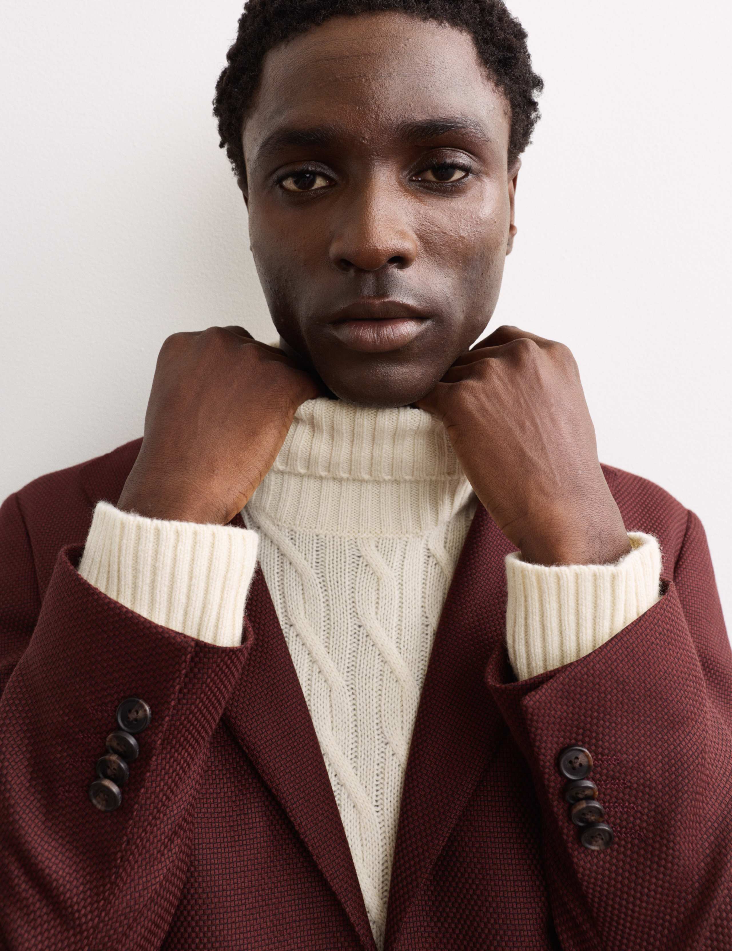 Tailored Fit Italian Wool Textured Blazer 4 of 8