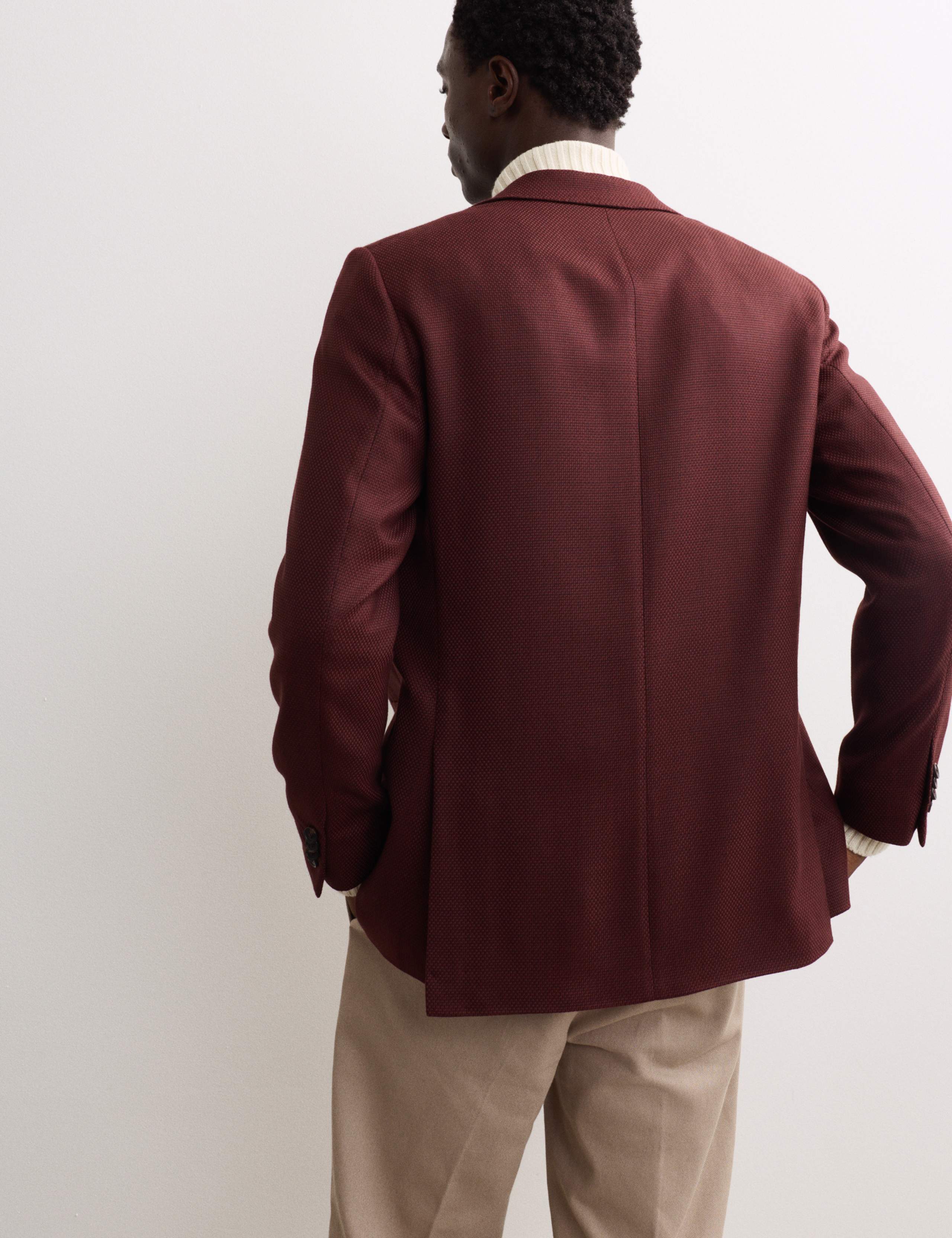 Tailored Fit Italian Wool Textured Blazer 7 of 8