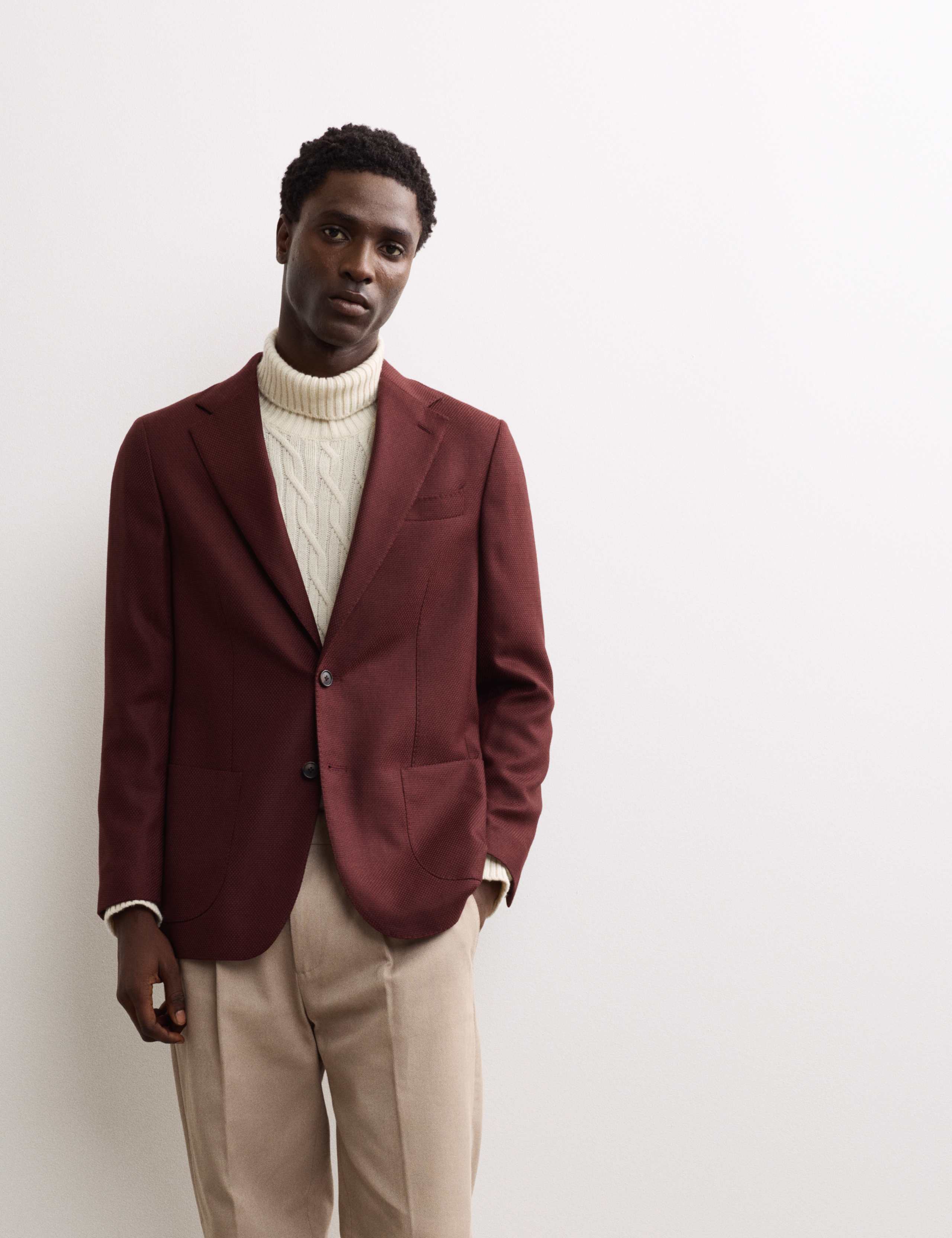 Tailored Fit Italian Wool Textured Blazer 8 of 8