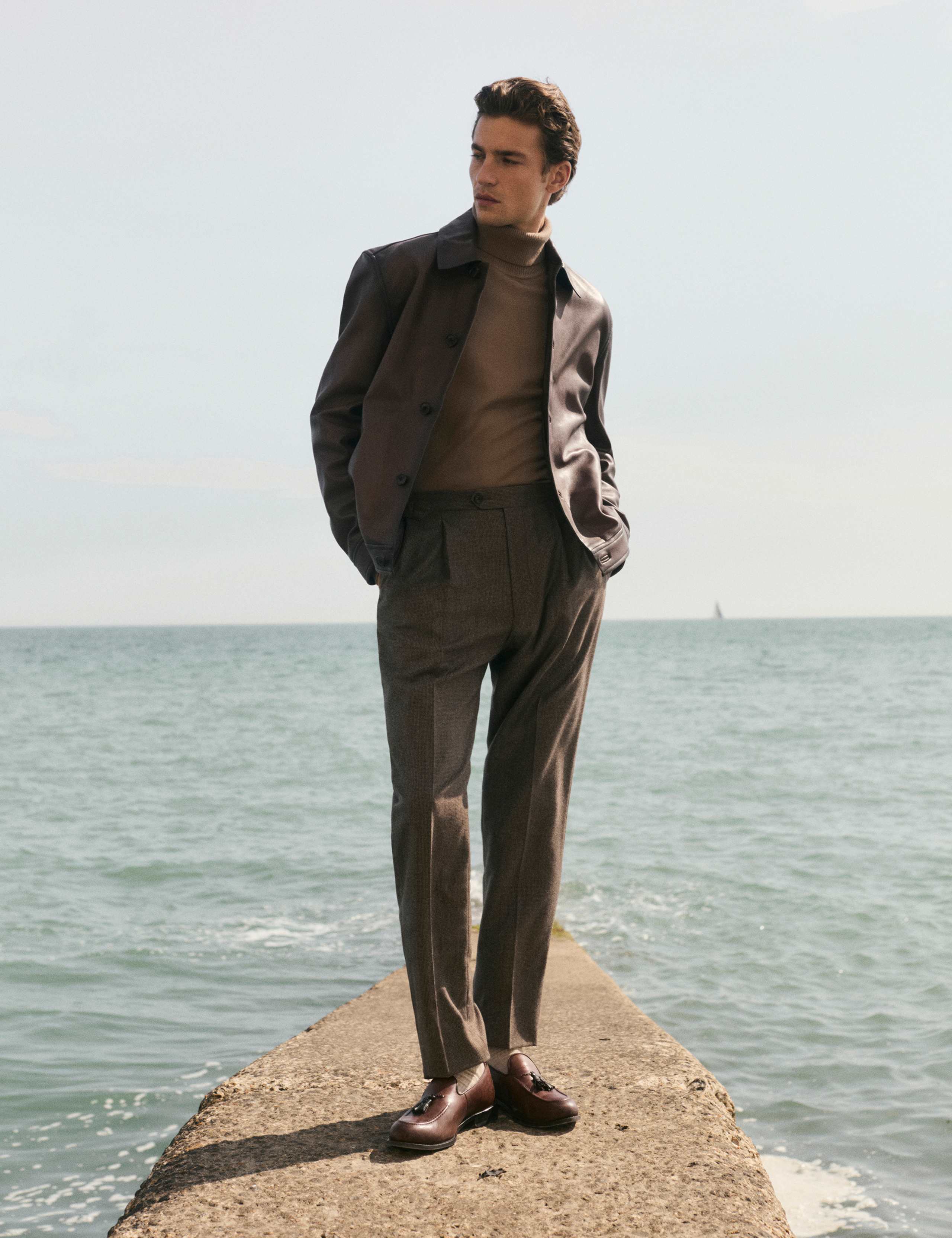 Italian Wool Flannel Puppytooth Trousers 1 of 8