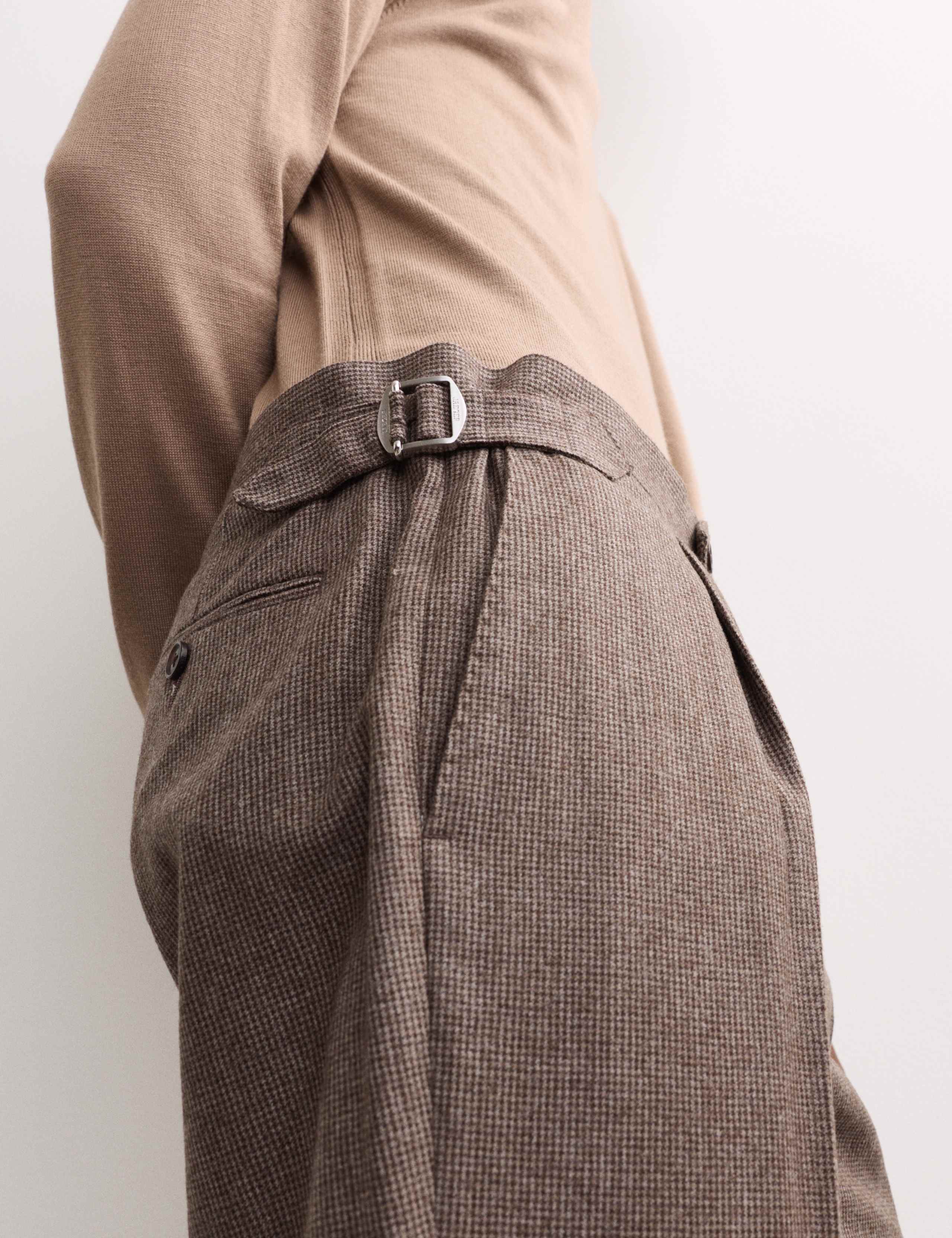 Italian Wool Flannel Puppytooth Trousers 3 of 8