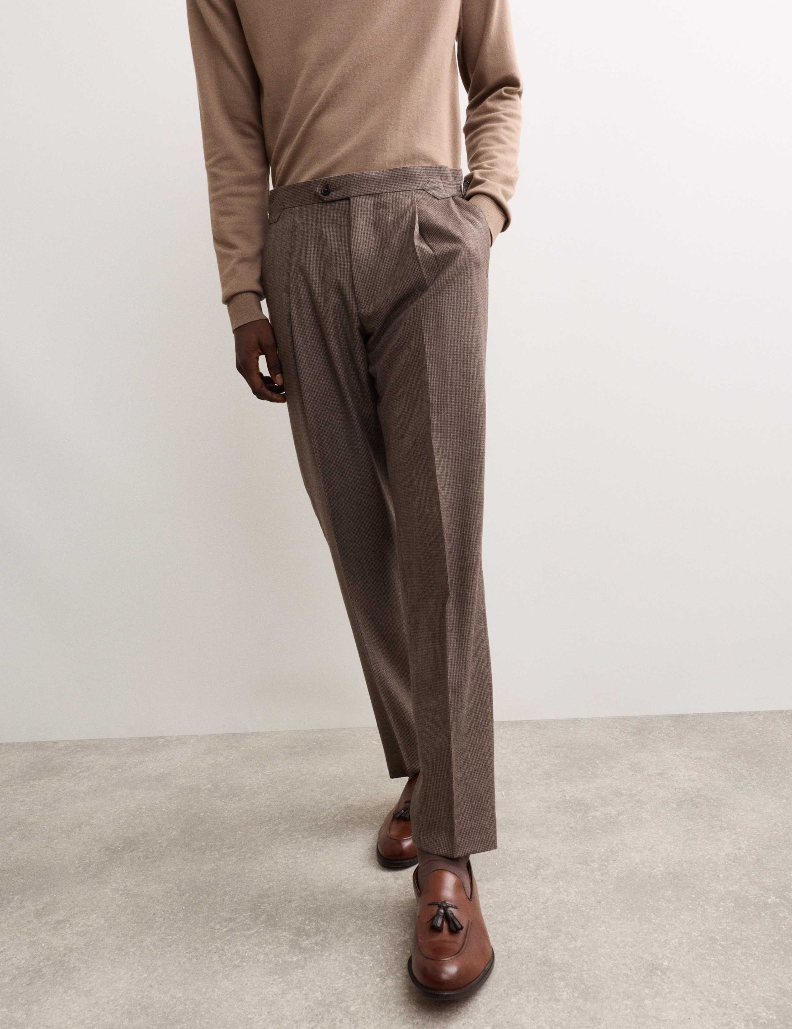 Italian Wool Flannel Puppytooth Trousers 4 of 8